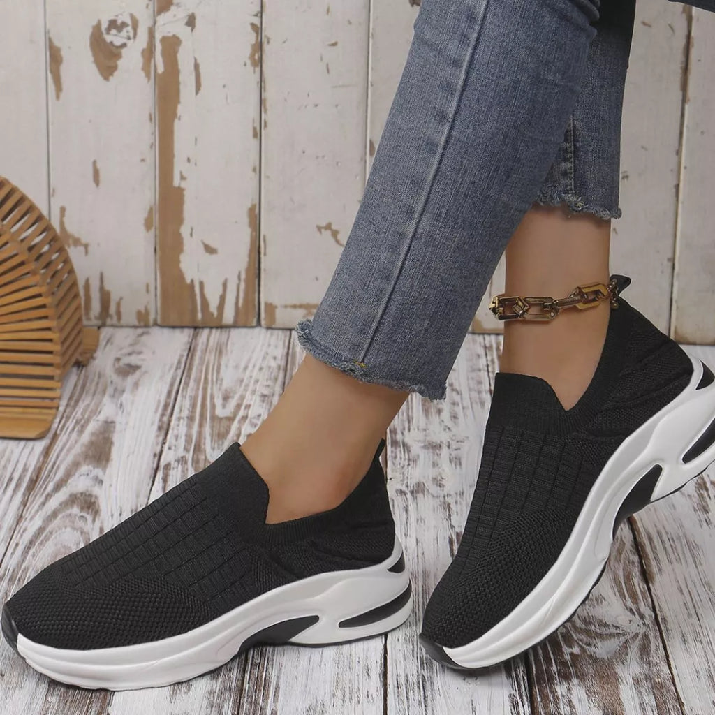 Round Toe Mesh Slip-Ons