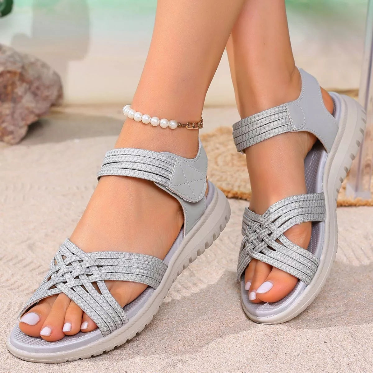 Open Toe Woven Sandals