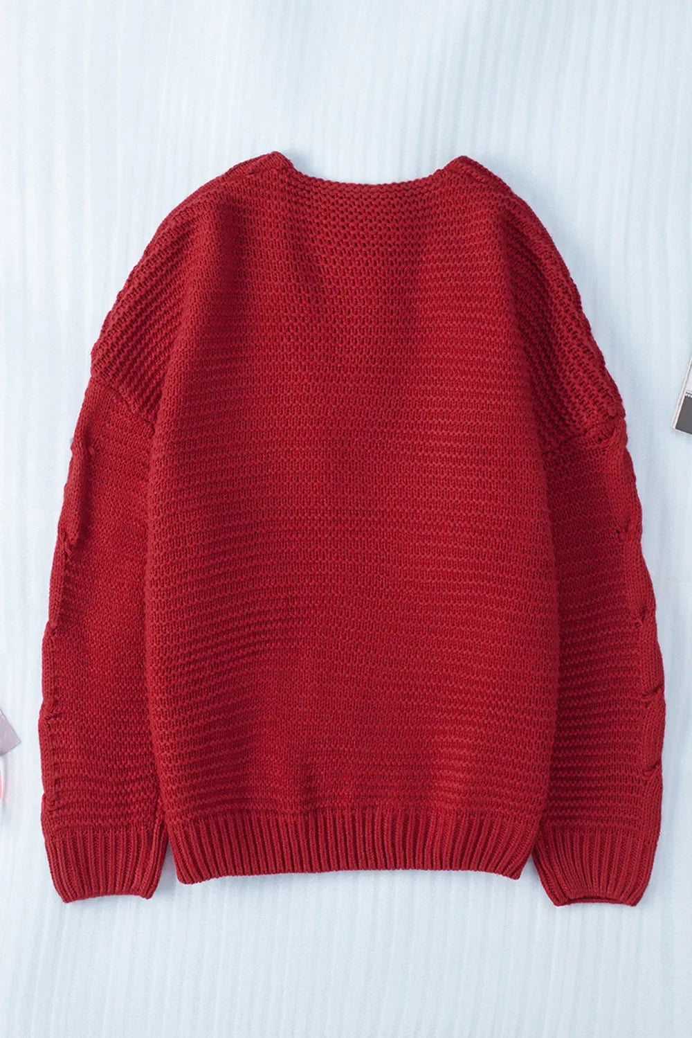 Cable-Knit Open Front Cardigan