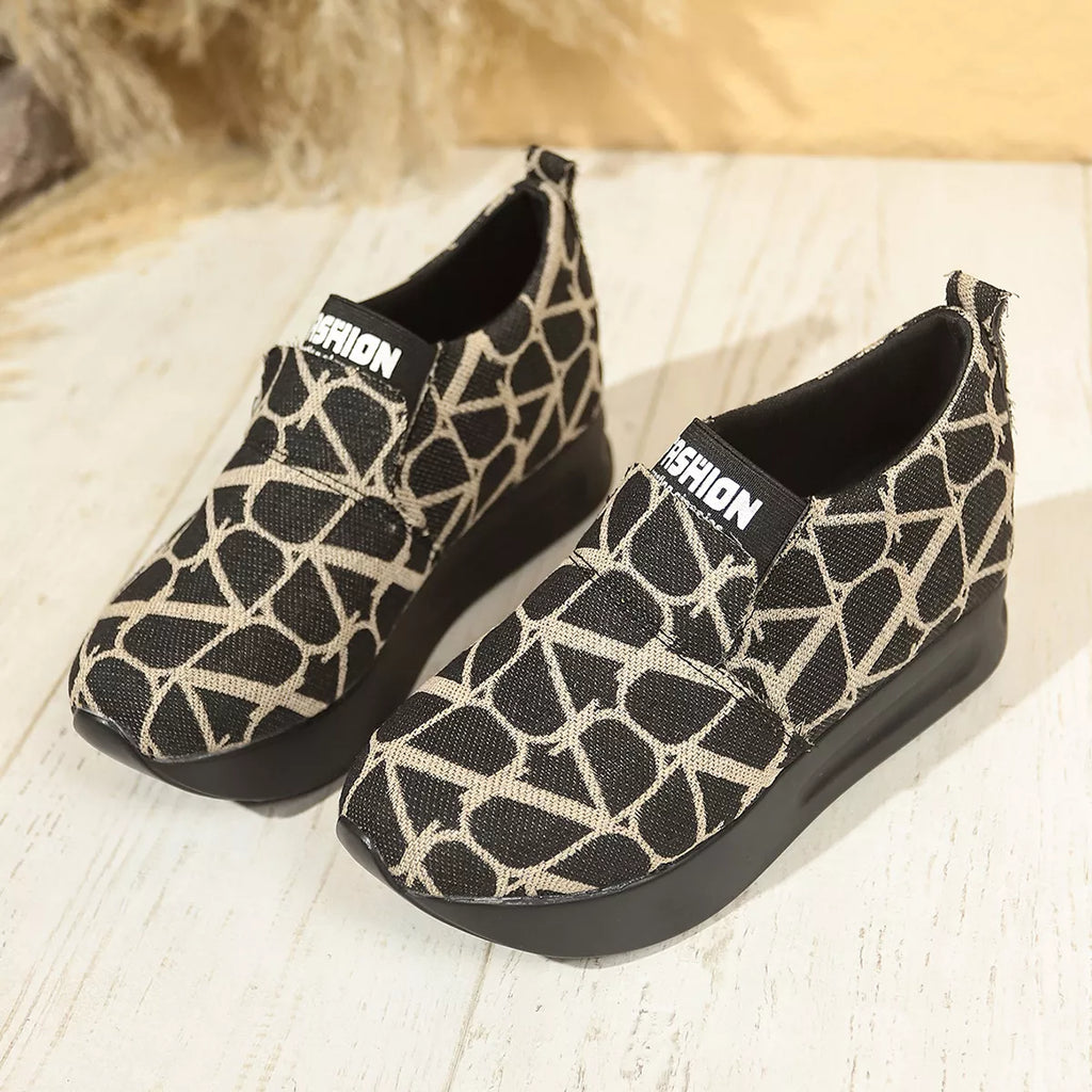 Round Toe Platform Slip-Ons