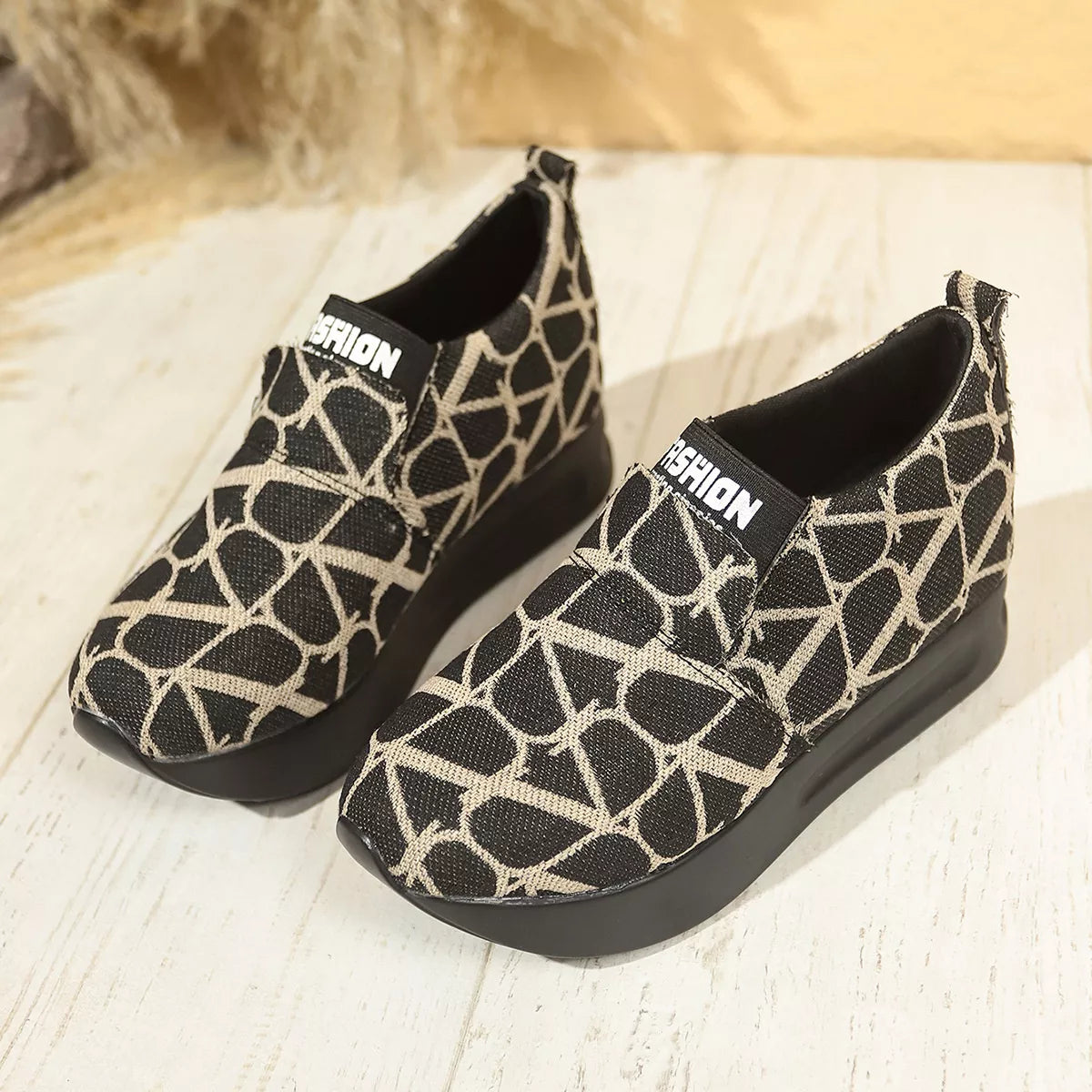 Round Toe Platform Slip-Ons
