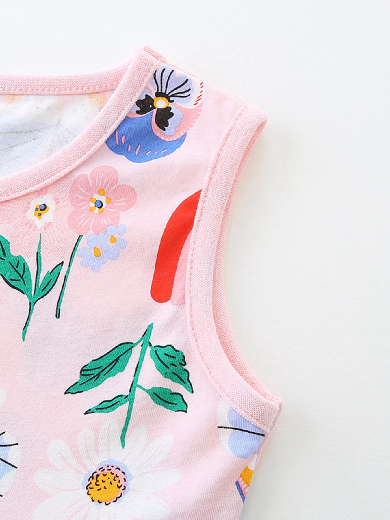 Children's Butterfly and Rainbow Print Sleeveless Dress
