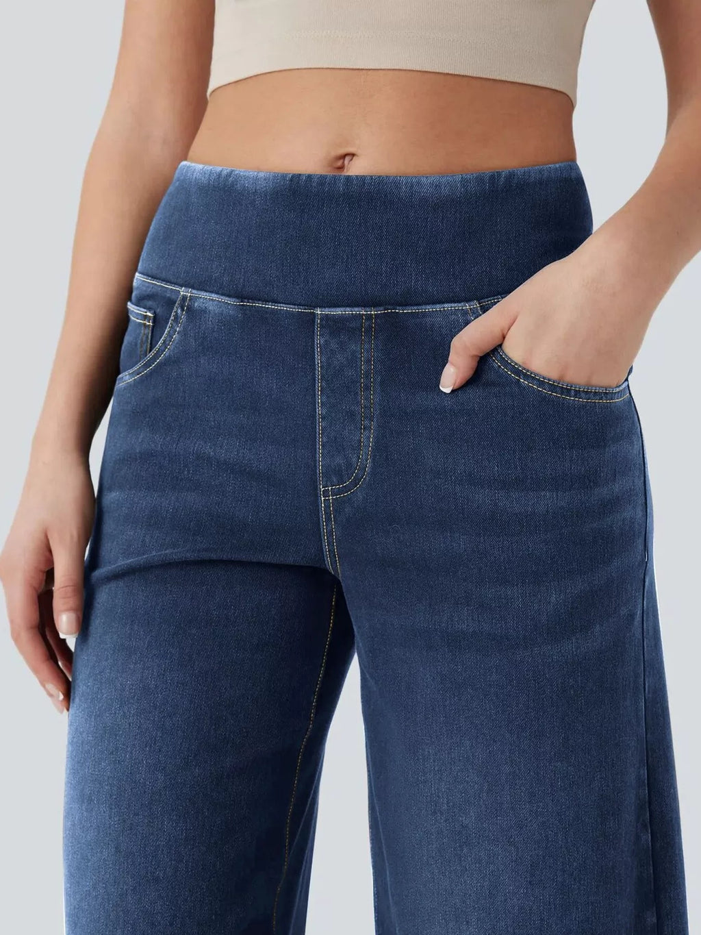 High-Waisted Wide Leg Jeans