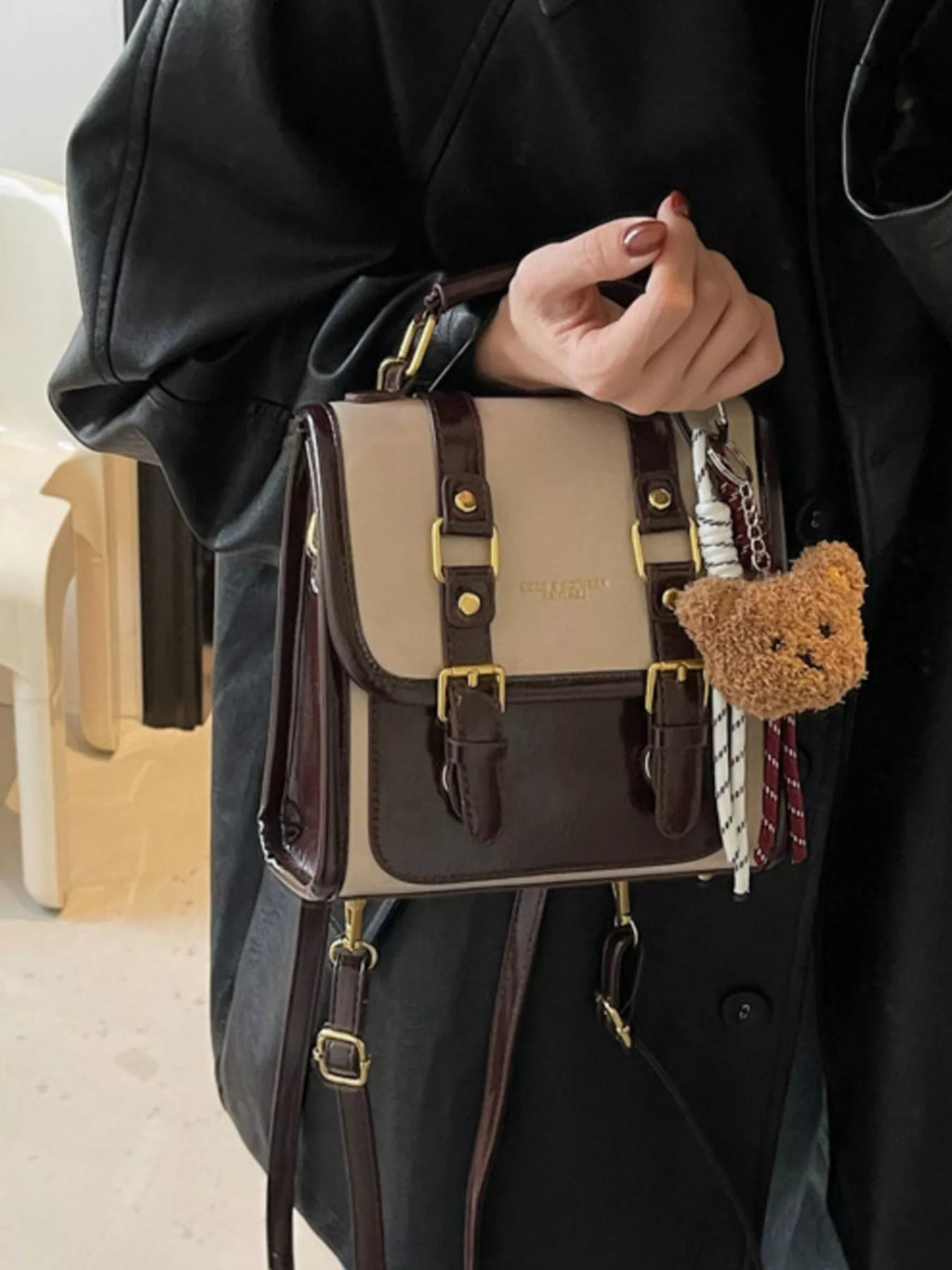 Buckle Flap Backpack Bag