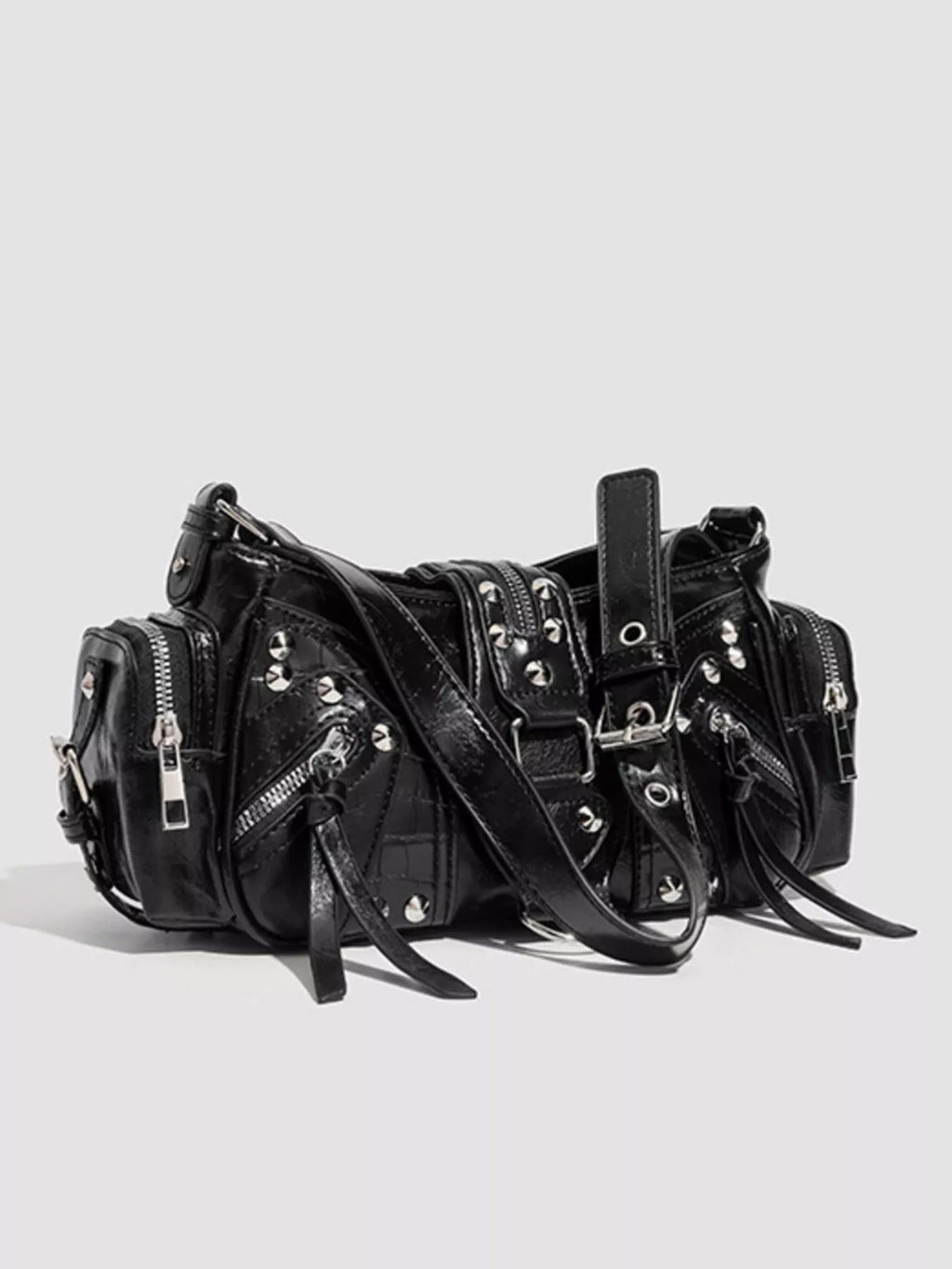 Rivet Embellished Shoulder Bag