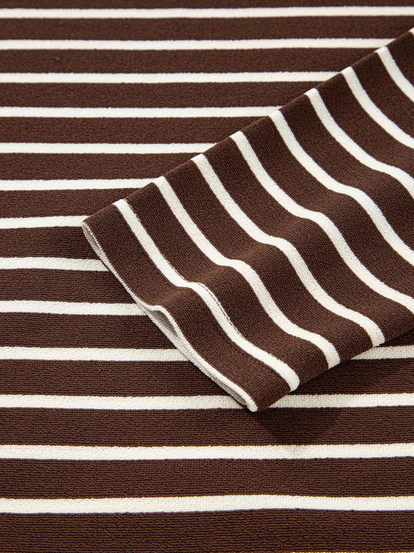 Stripe Cropped Crew Neck Long Sleeve T Shirt
