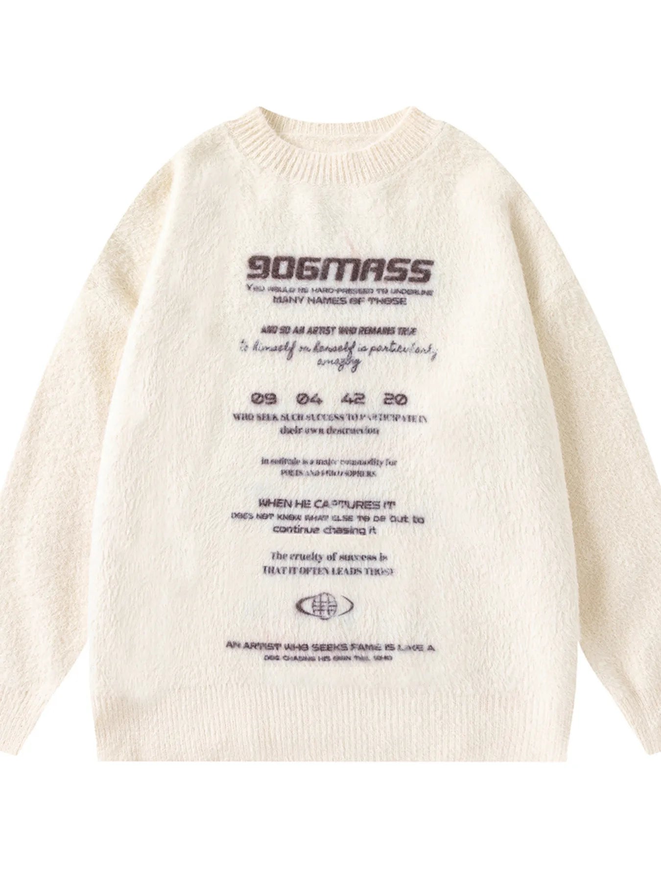 Men's Letter Crew Neck Long Sleeve Knit Sweater