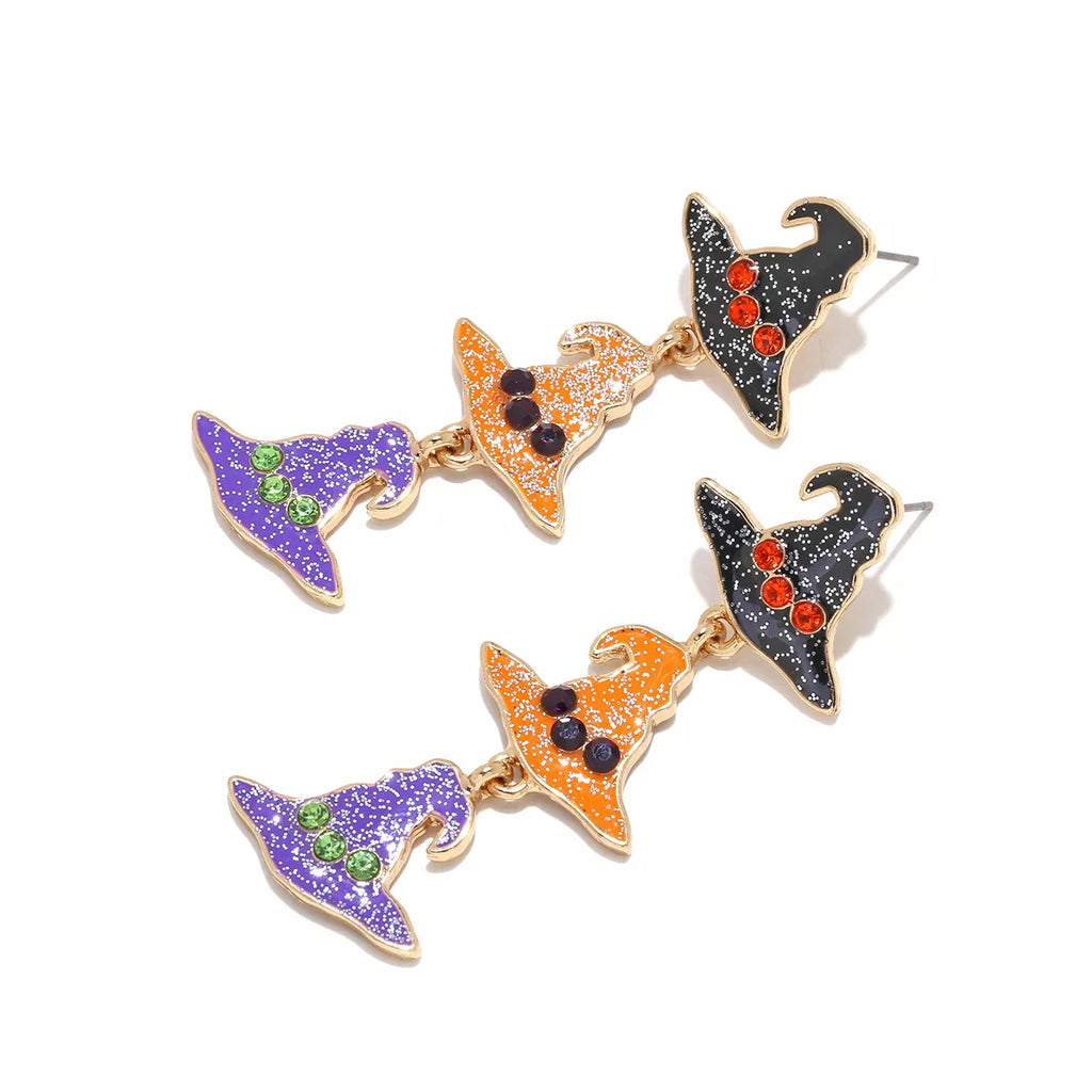 Halloween Witch Hat Drop Earrings