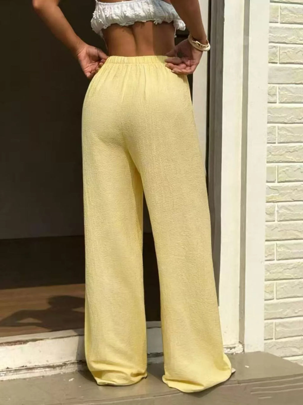 Plus Size Wide Leg Drawstring Pants