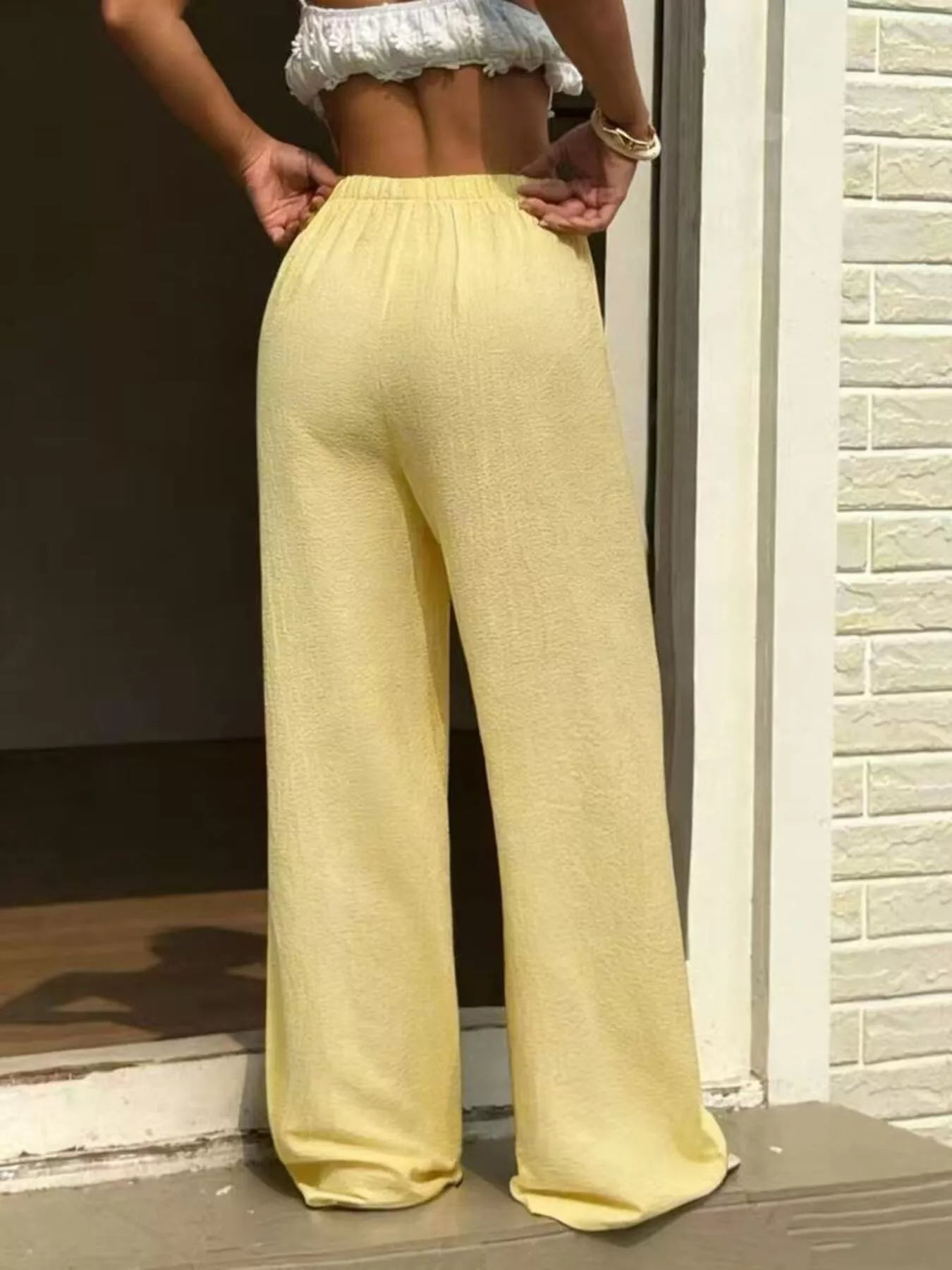 Plus Size Wide Leg Drawstring Pants