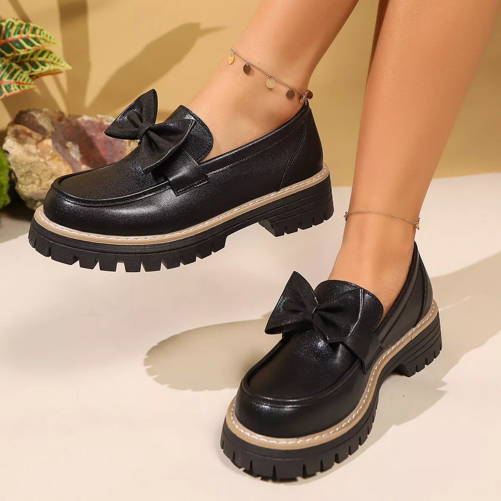 Bow Decor Chunky Loafers