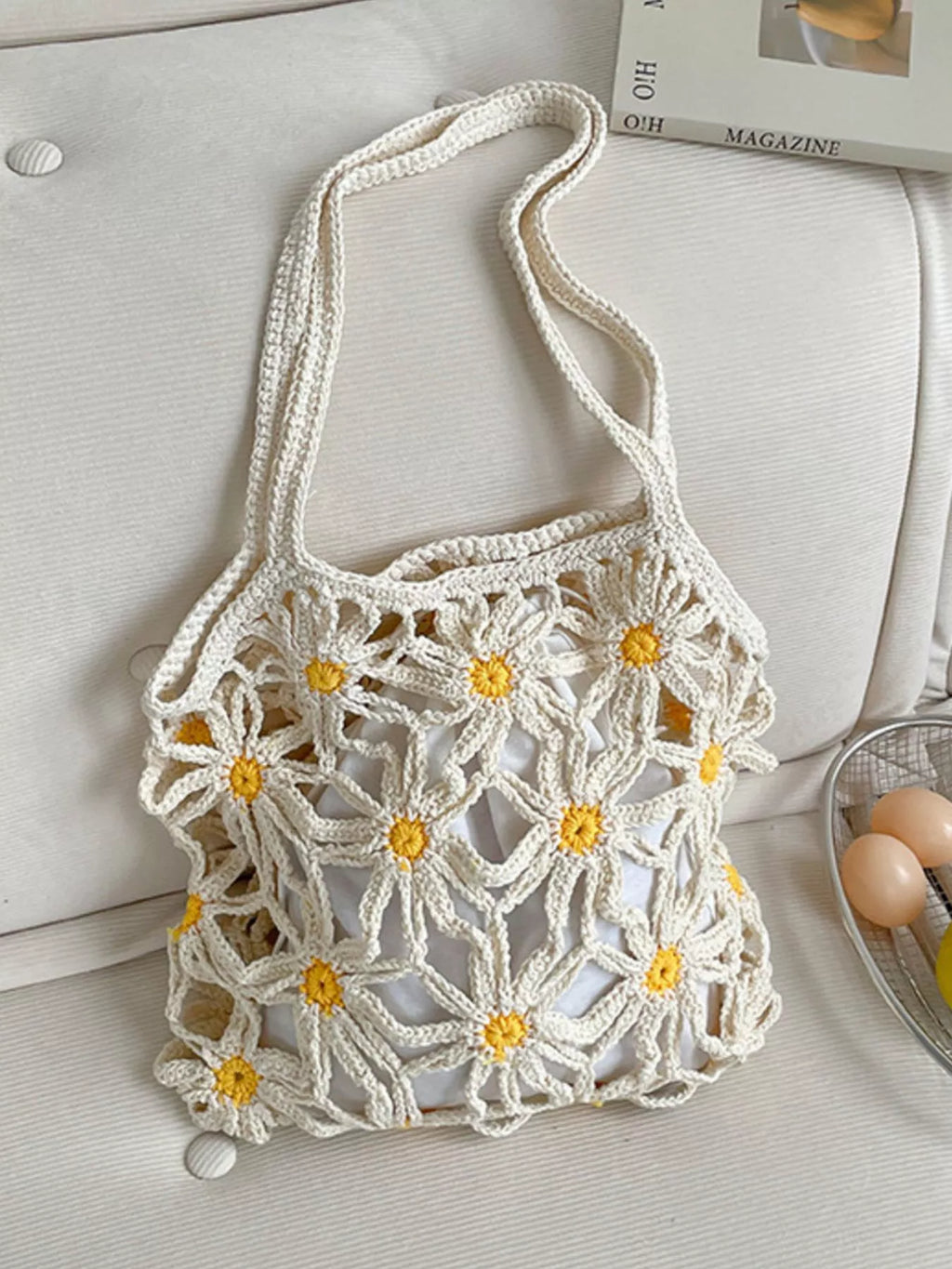 Daisy Crochet Shoulder Bag