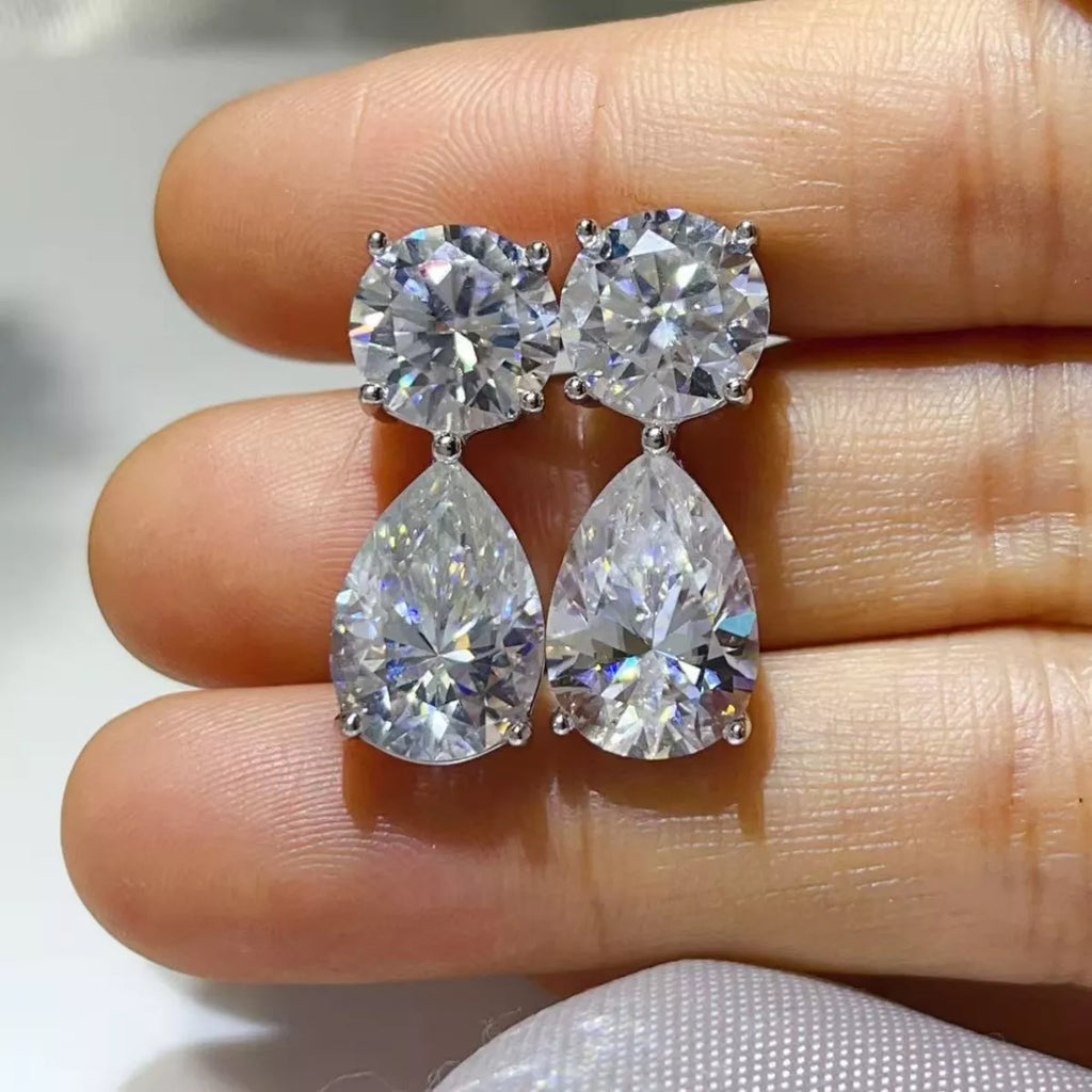 16 Carat Moissanite 925 Sterling Silver Earrings