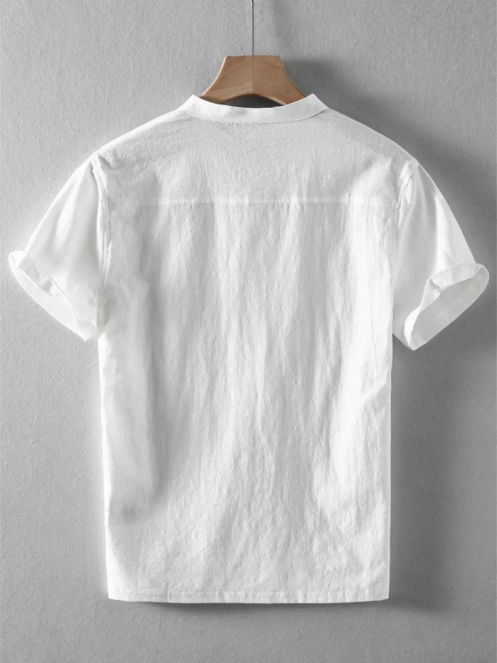 Men's Plus Size Short Sleeve Button Detail Blouse