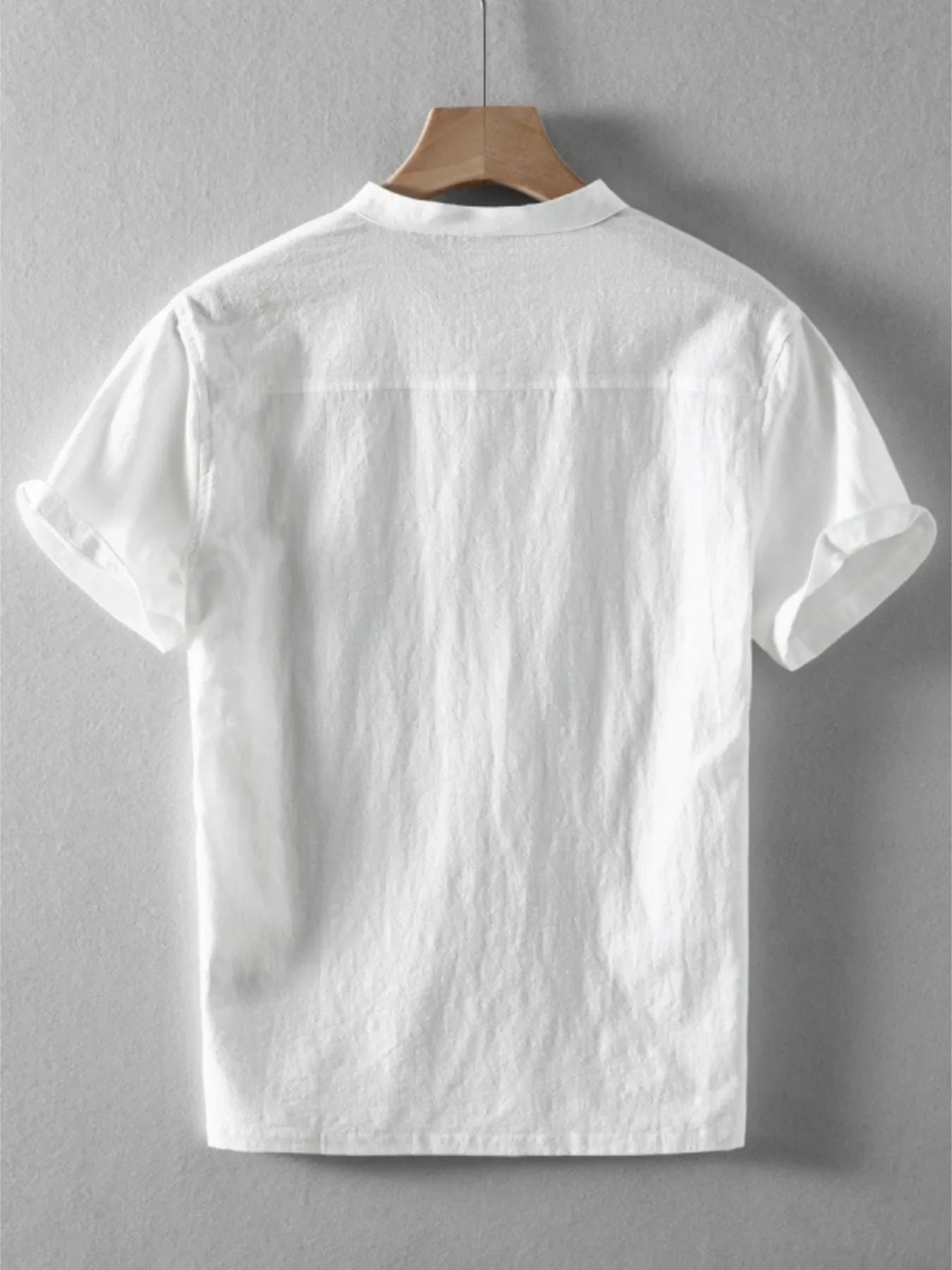 Men's Plus Size Short Sleeve Button Detail Blouse