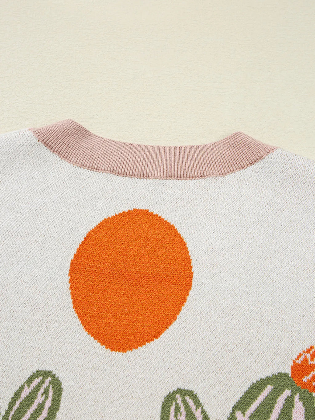 Desert Cactus Buttoned Front Sweater Cardigan