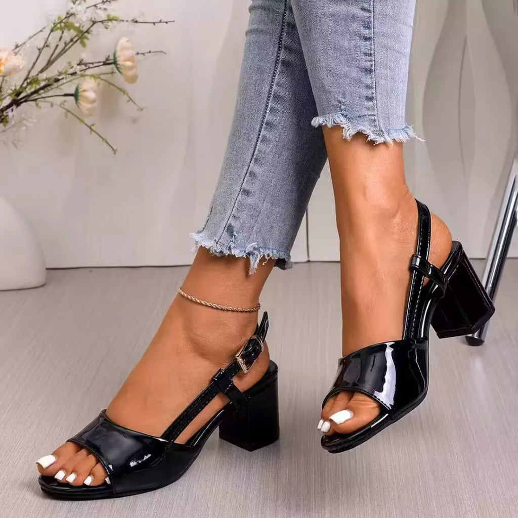 Open Toe Block Heels Sandals