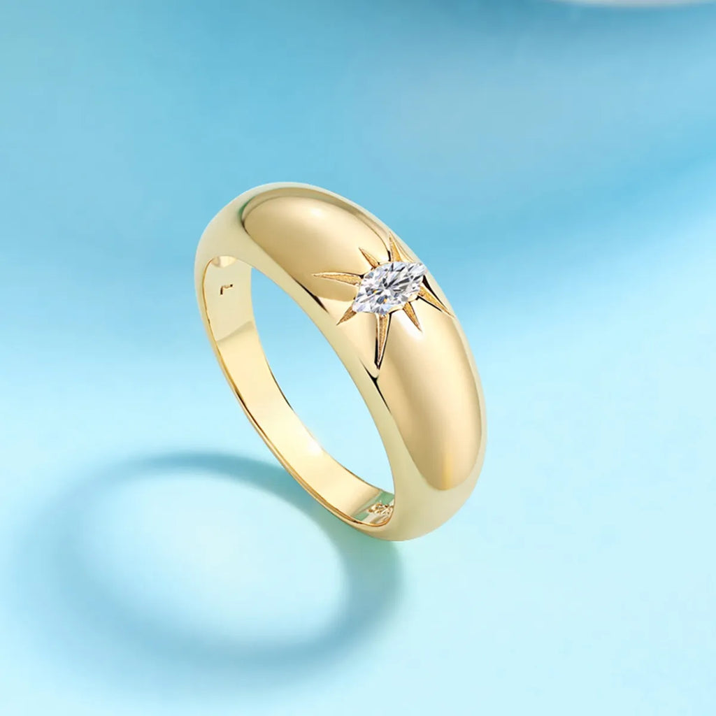 925 Sterling Silver Moissanite Ring