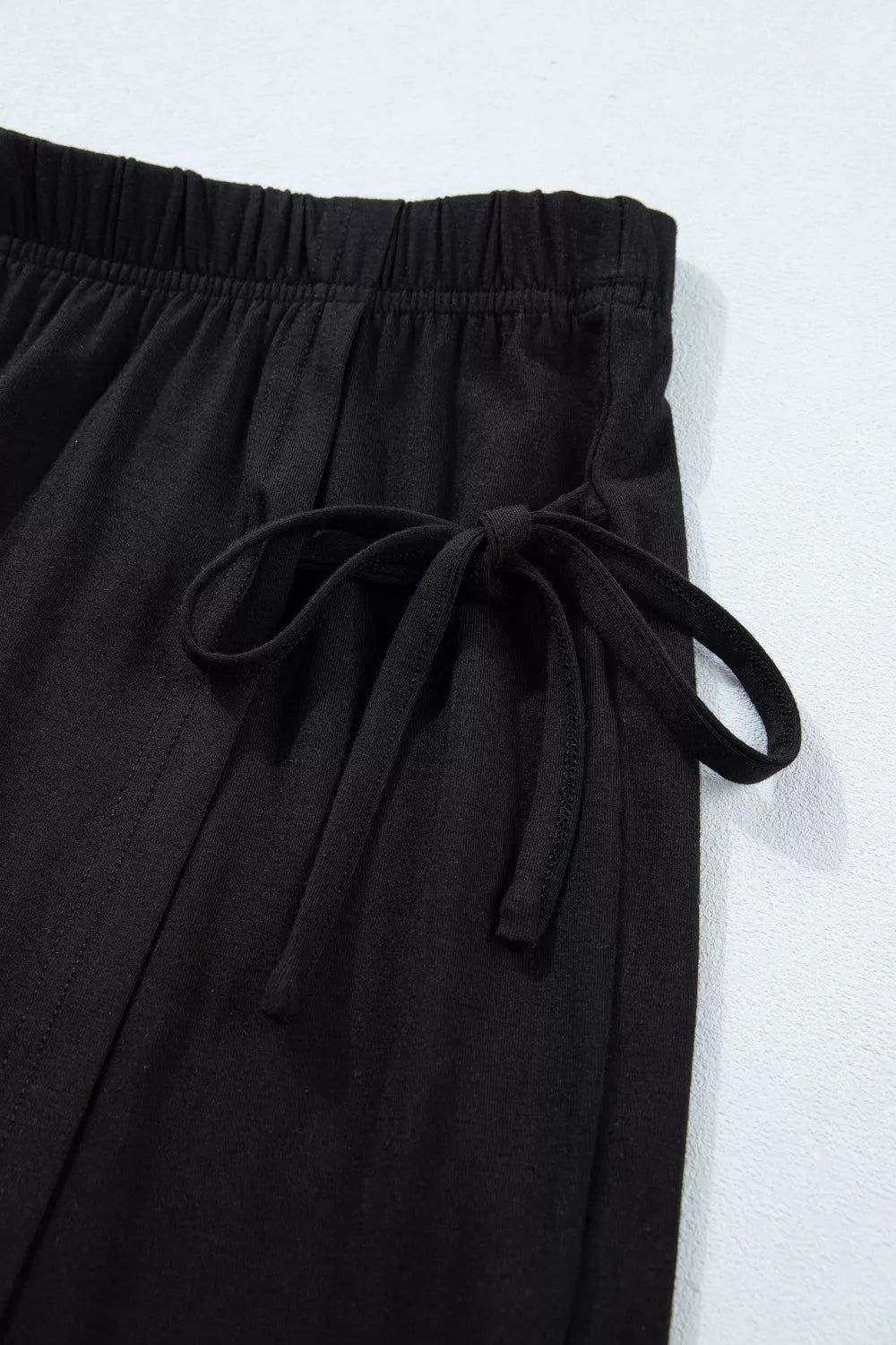 Solid Color Oversize Tee Tie Wrap Mini Skort 2pcs Set