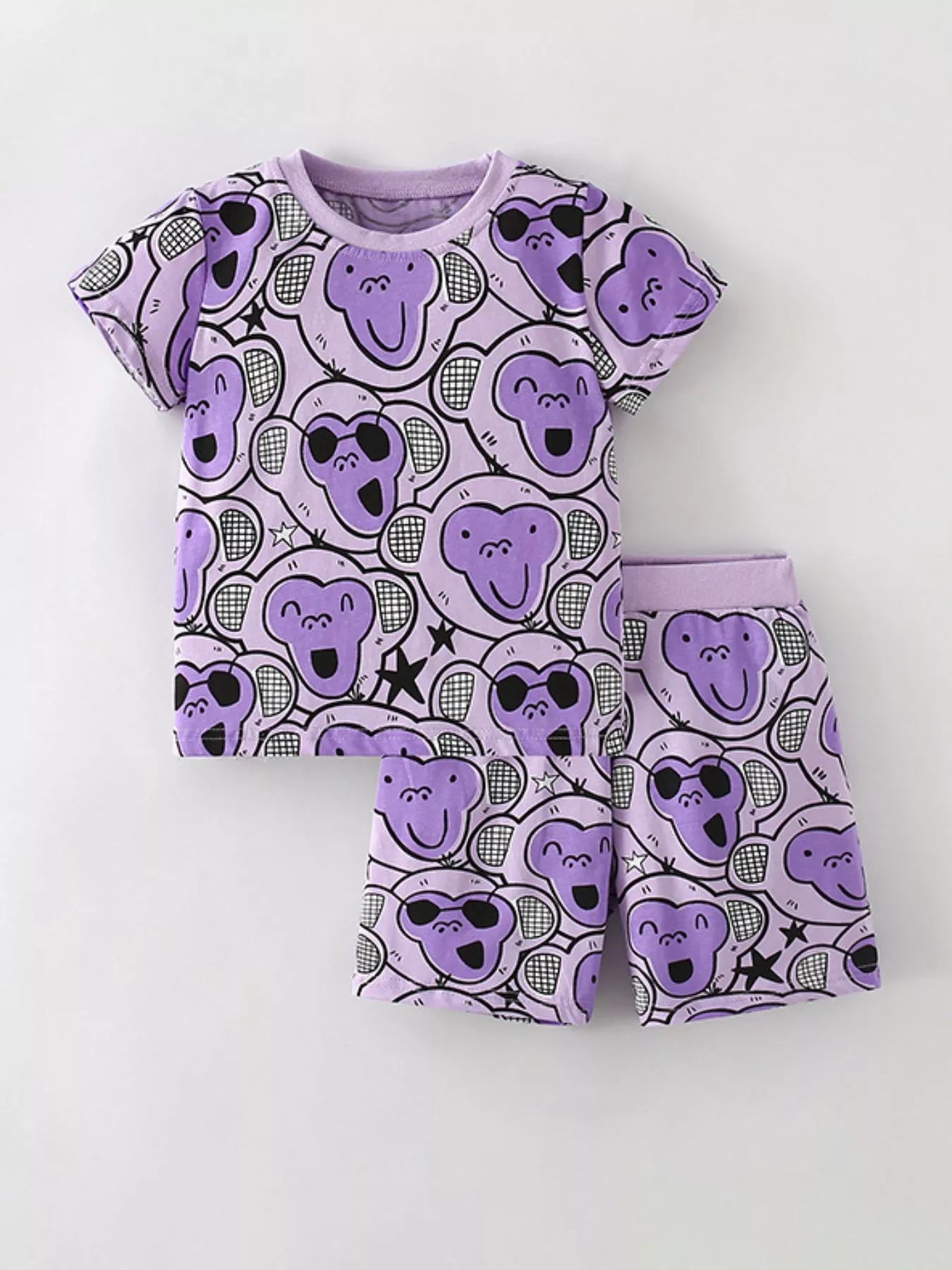 Children's Monkey Print Tee and Shorts Set