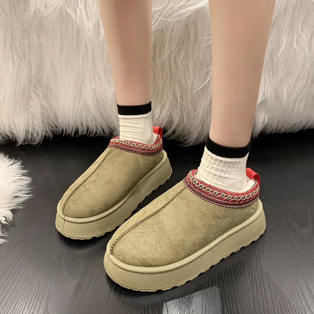 Round Toe Platform Slip-Ons