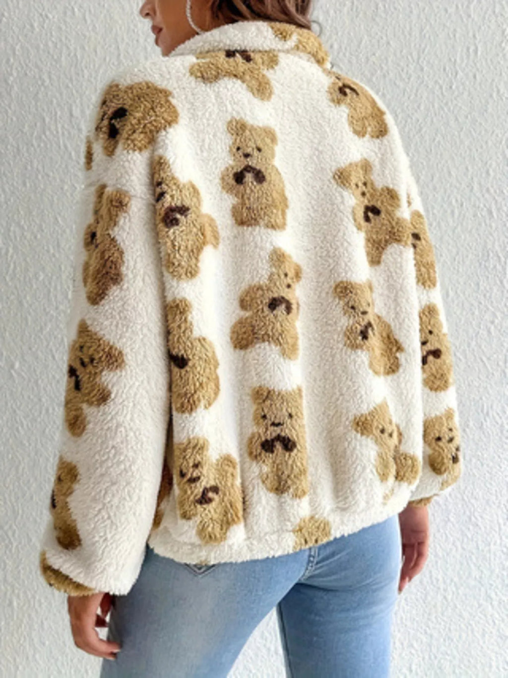 Teddy Bear Fuzzy Zip-Up Jacket