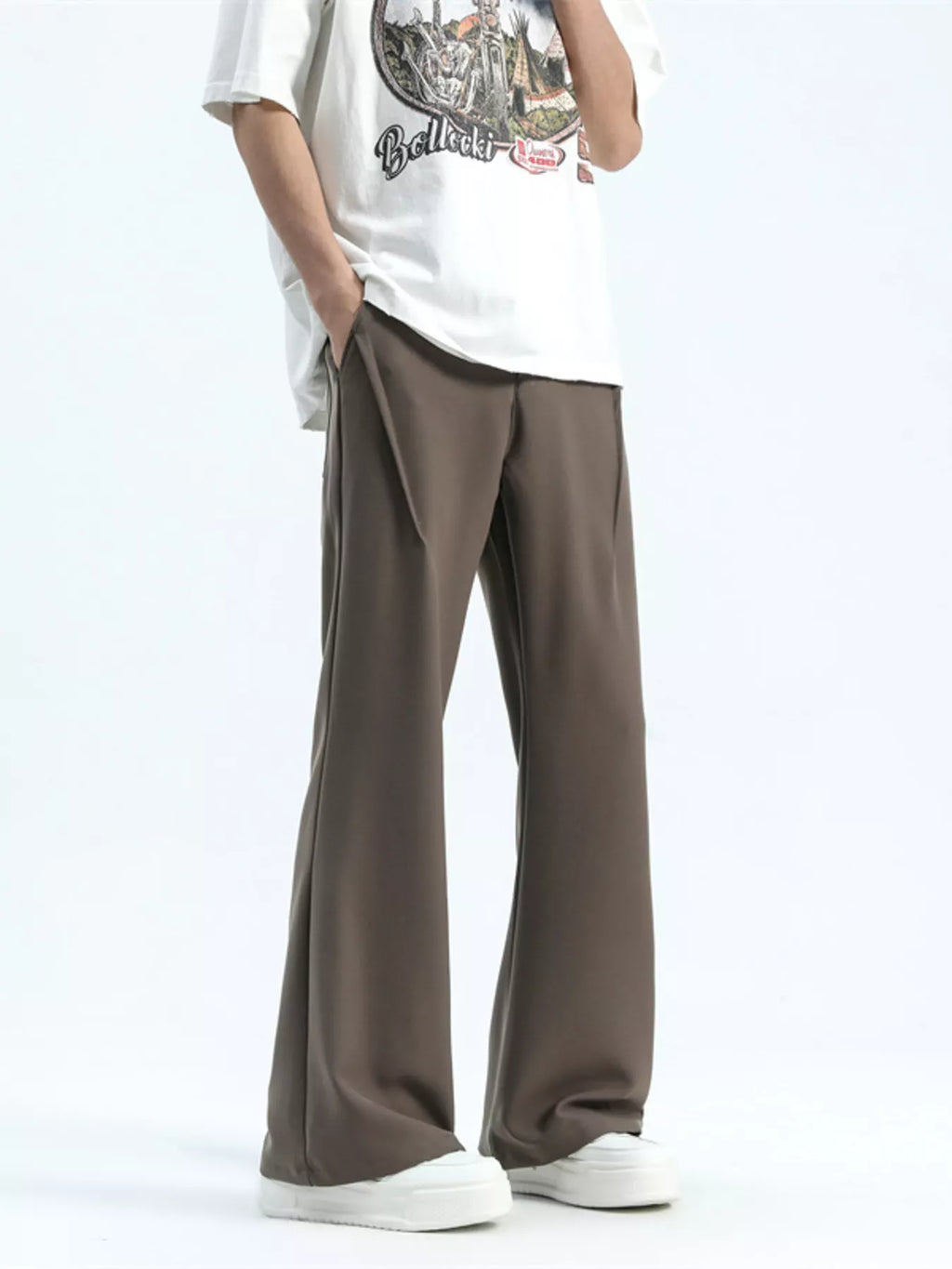 Men's Full Size Relaxed Fit Wide Leg Casual Pants Plus Size