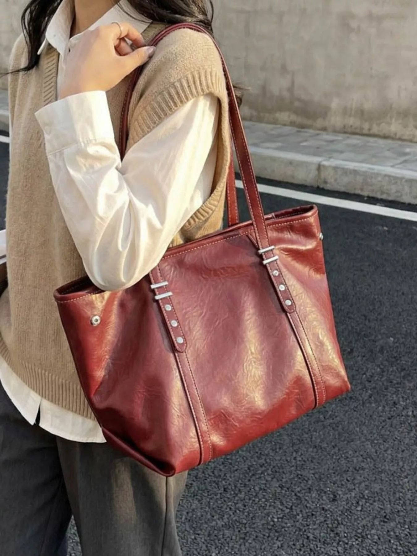 Vintage Style Large Capacity Tote Bag