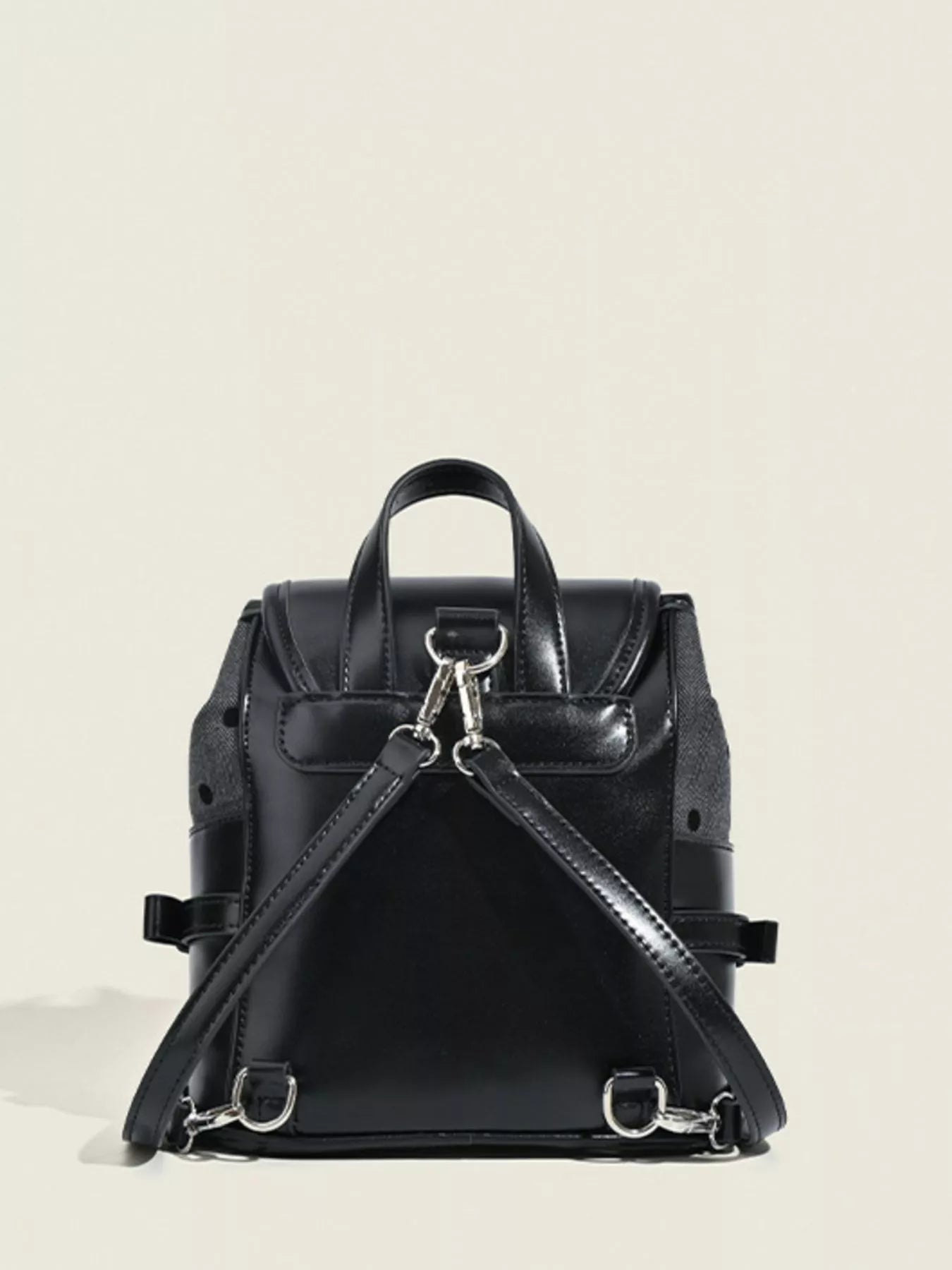 Heart Decor Chain Detail Backpack Bag