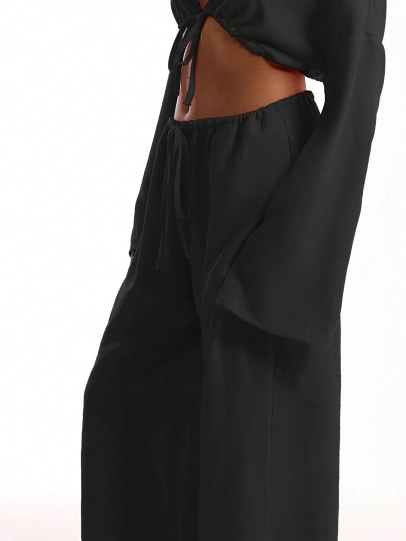 Drawstring Wide Leg Pants