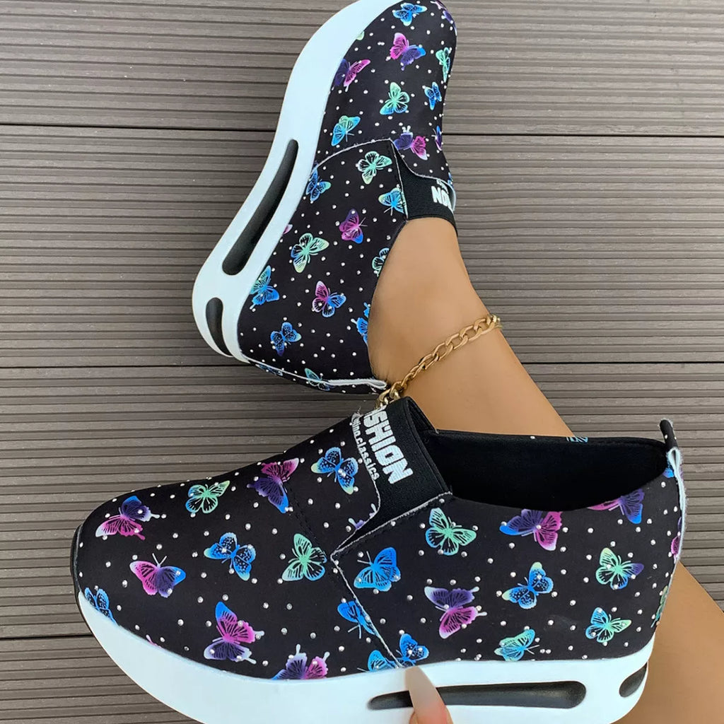Butterfly Round Toe Slip-Ons