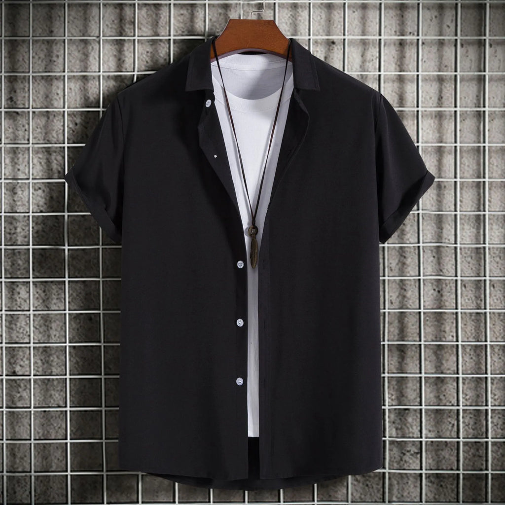 Men's Plus Size Button Up Short Sleeve Shirt
