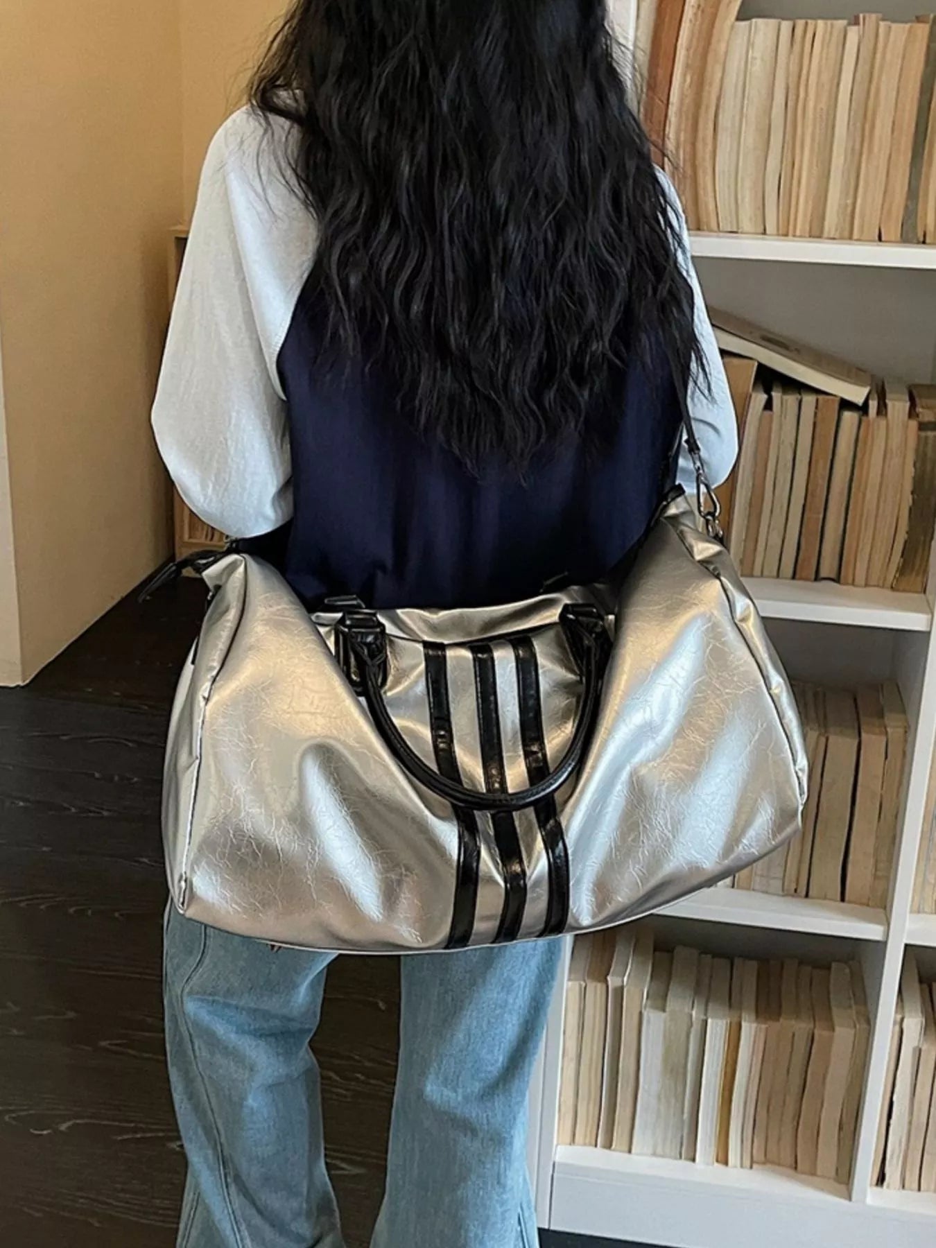 Duffle Bag with Three Stripes