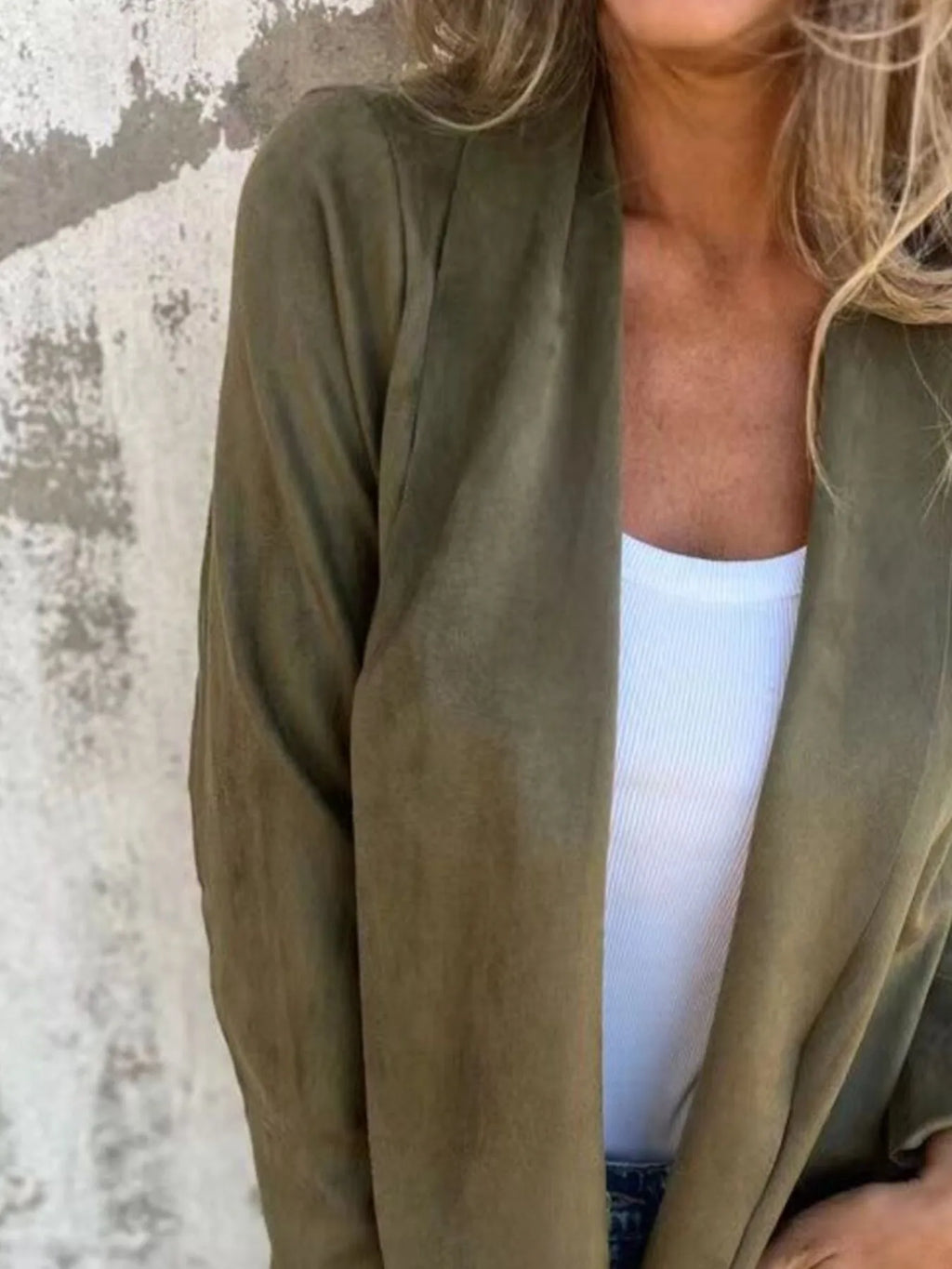 Full Size Open Front Casual Cardigan Plus Size