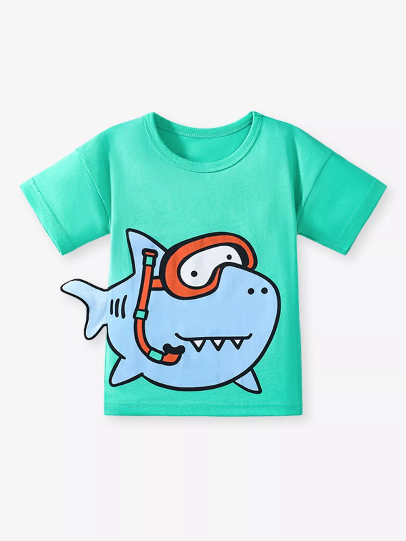 Children's Cartoon Shark Short Sleeve T-Shirt