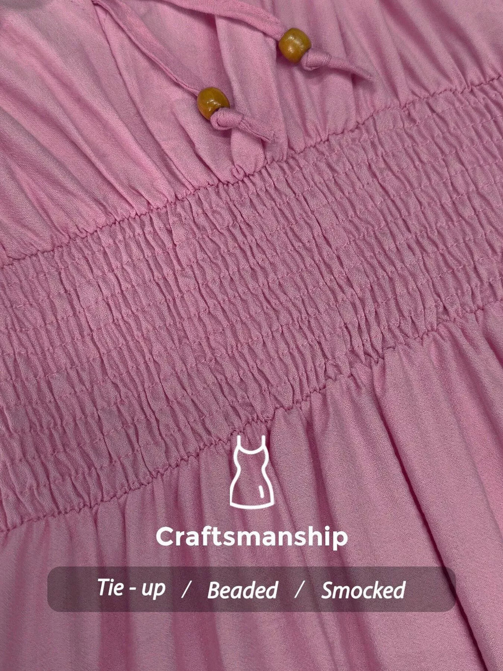 Smocked Spaghetti Strap Midi Dress