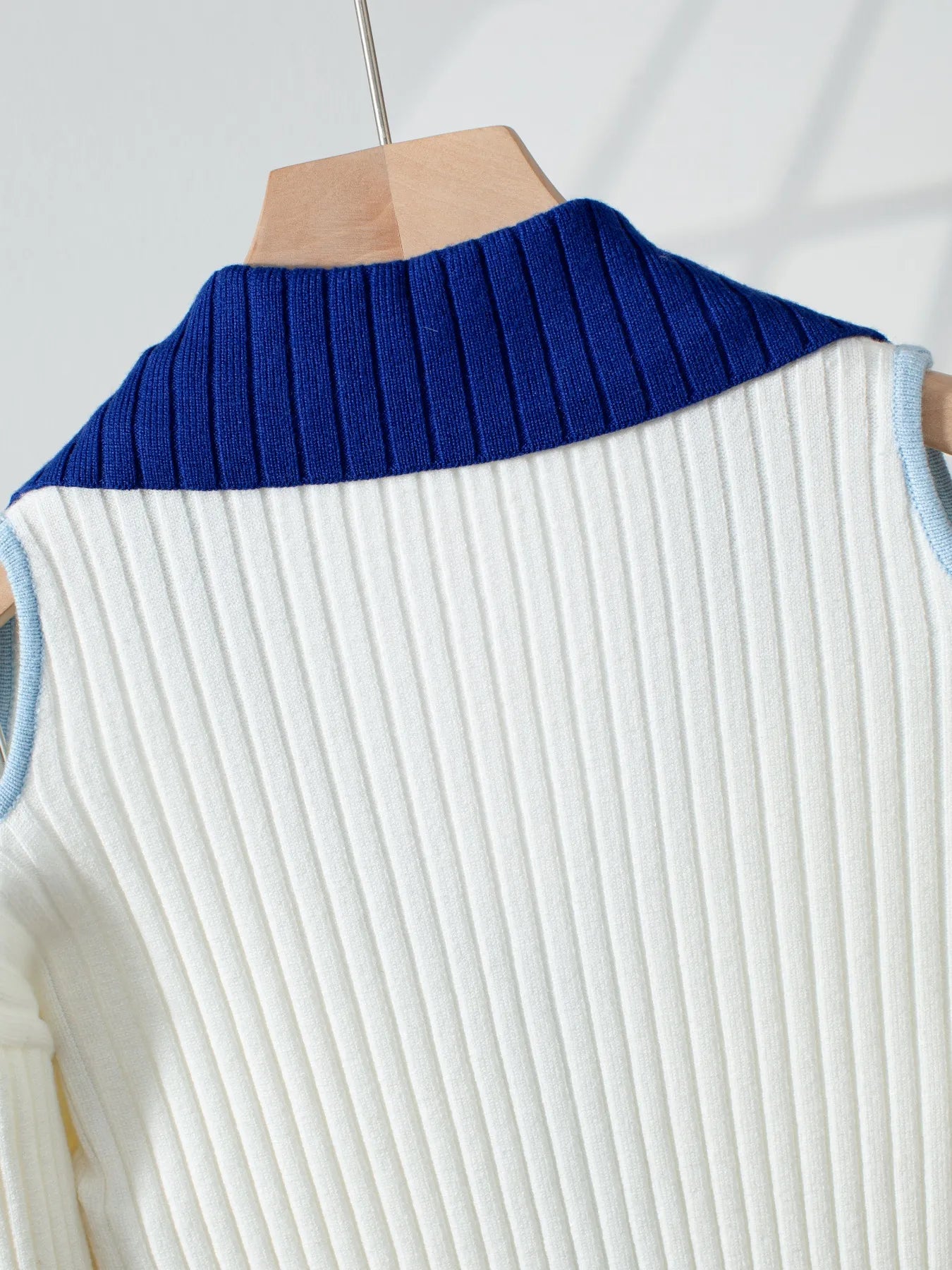 Ribbed Knit Cold Shoulder Cardigan