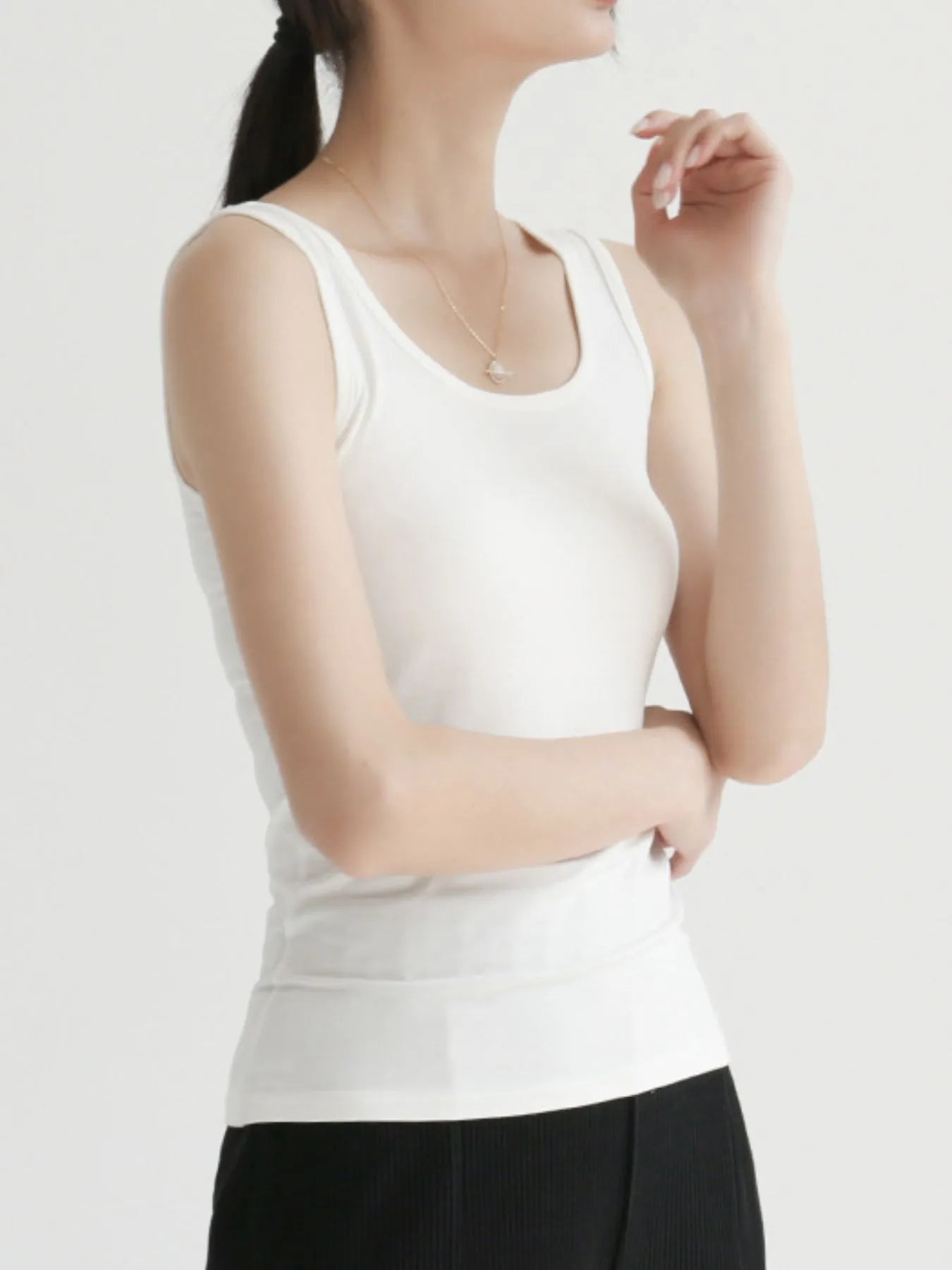 Scoop Neck Wide Strap Tank