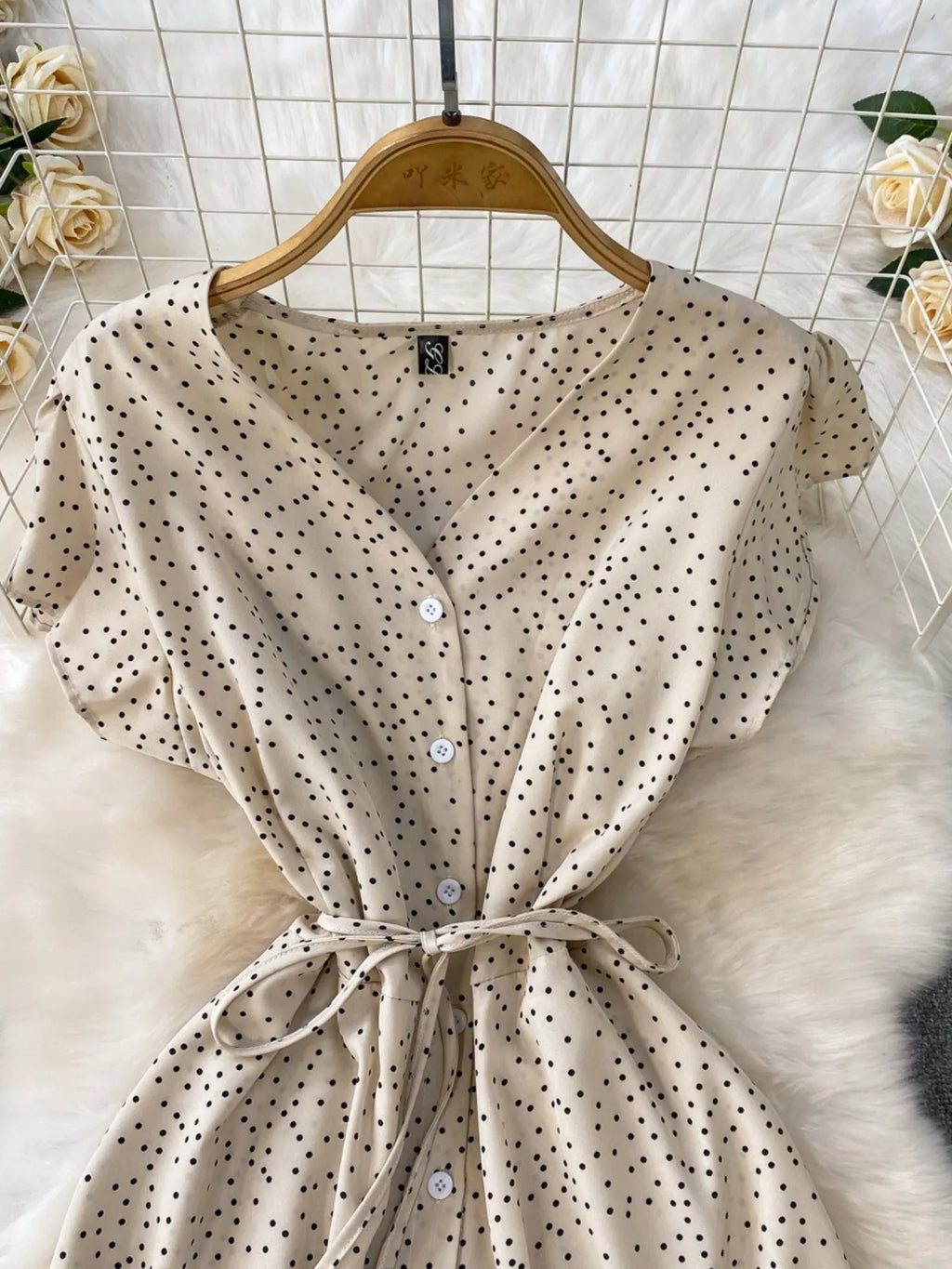 Polka Dot Button-Down Dress