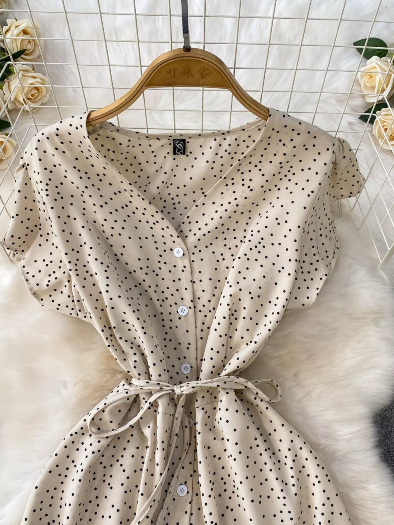 Polka Dot Button-Down Dress
