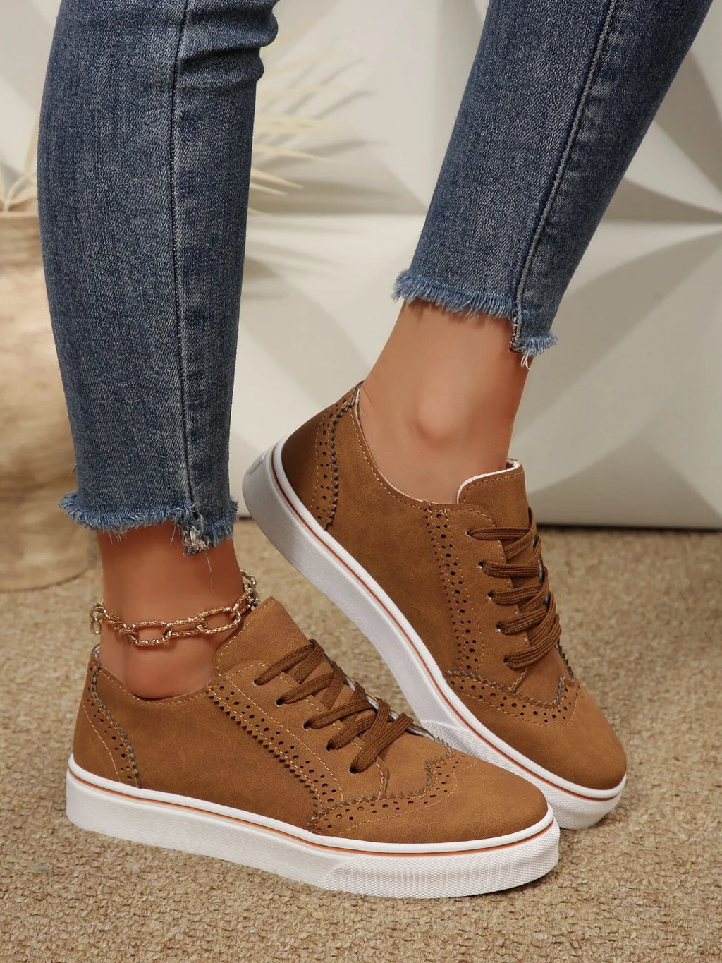 PU Leather Lace Up Platform Sneakers – Multi-Color