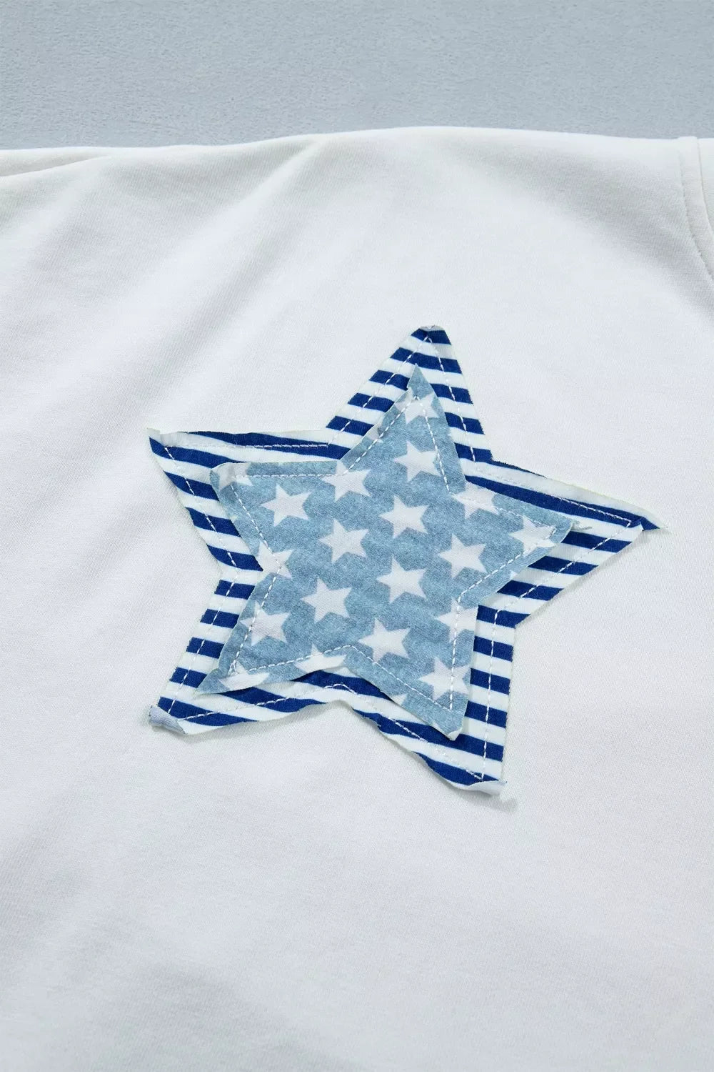 Patriot Star Patched Notched Neck Mineral Washed Tee