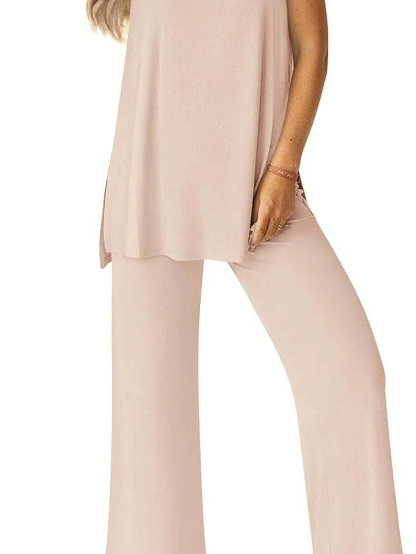Round Neck Tank and Pants Set