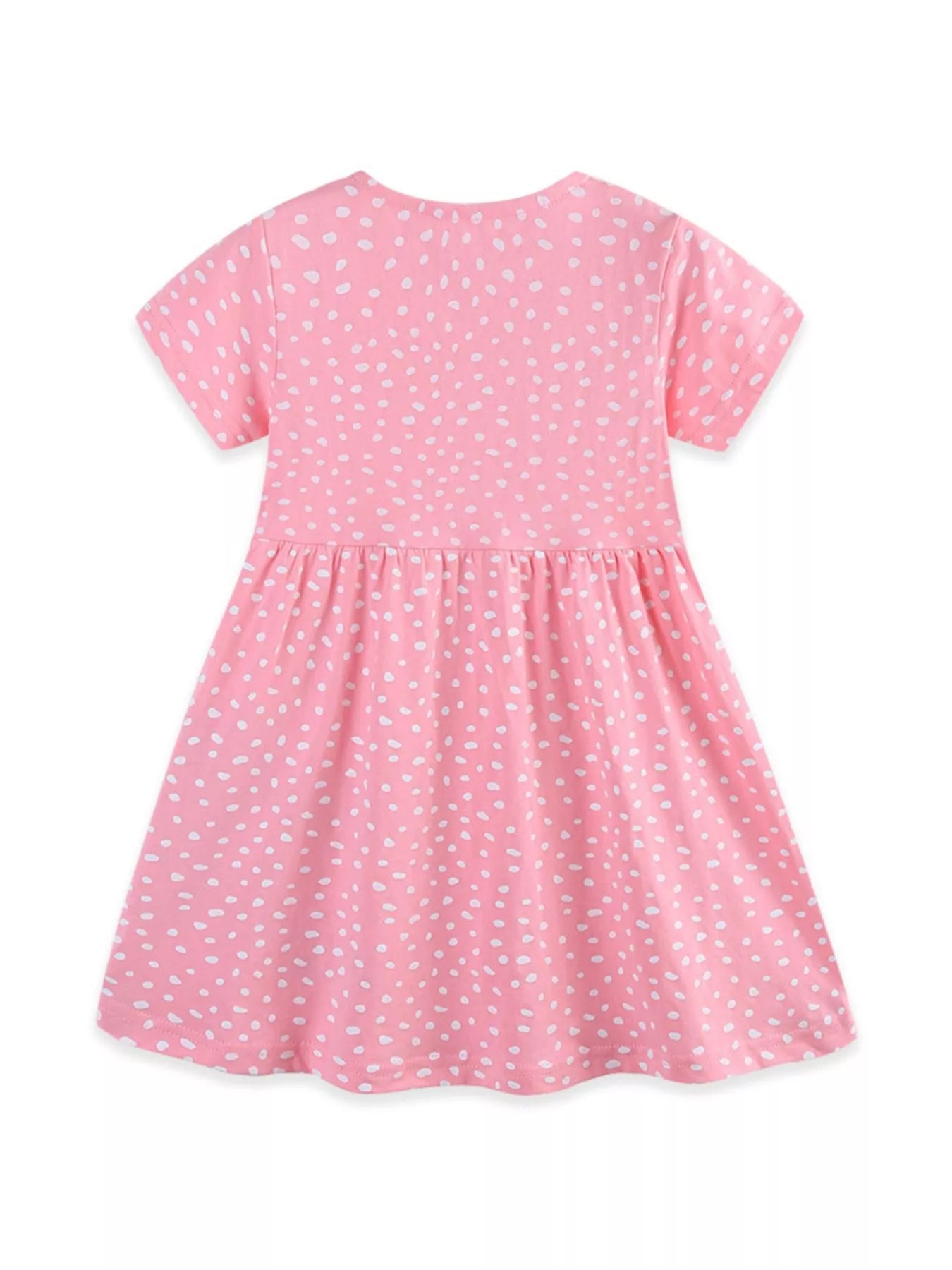 Children's Dinosaur Polka Dot Short Sleeve Dress