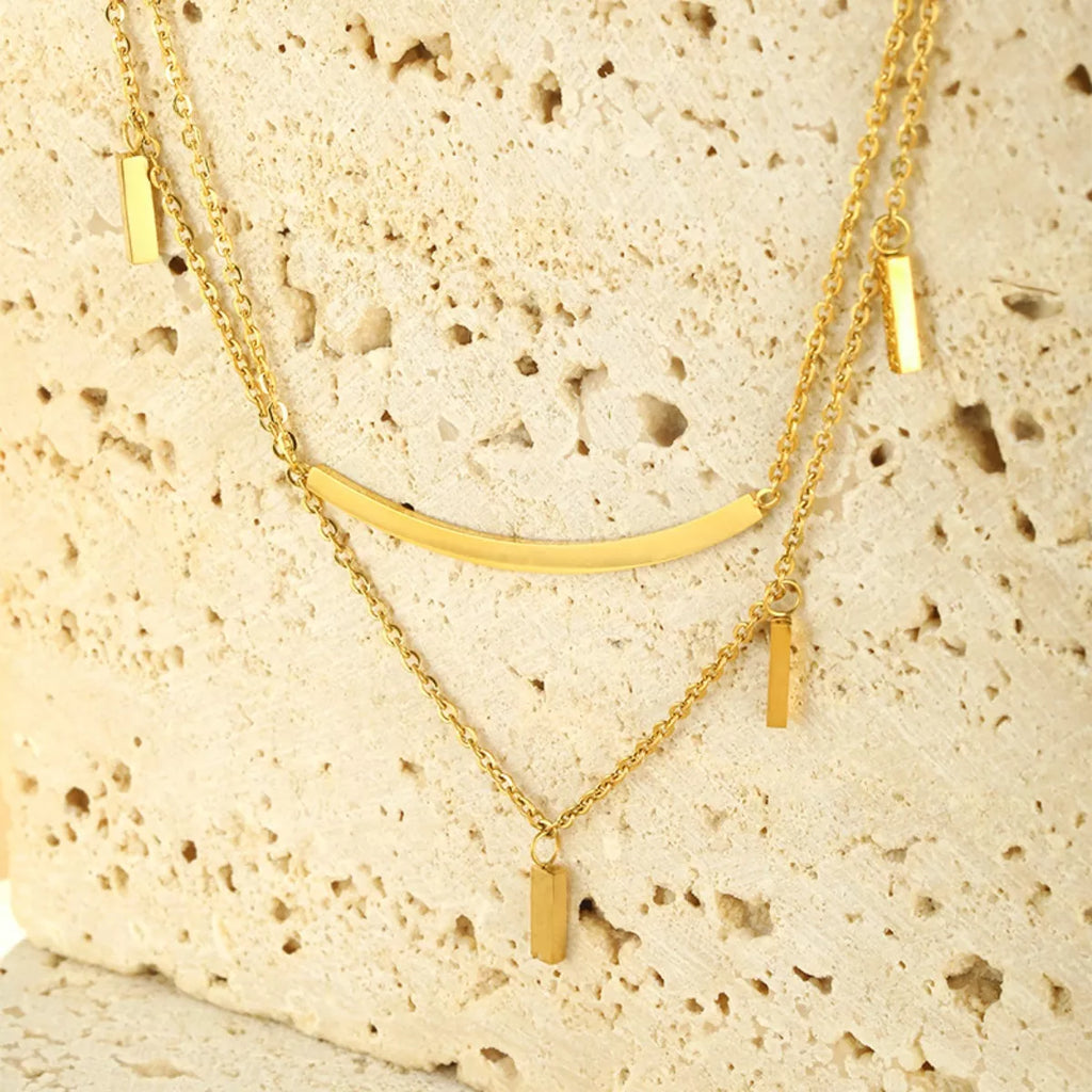 18K Gold-Plated Double Layered Necklace