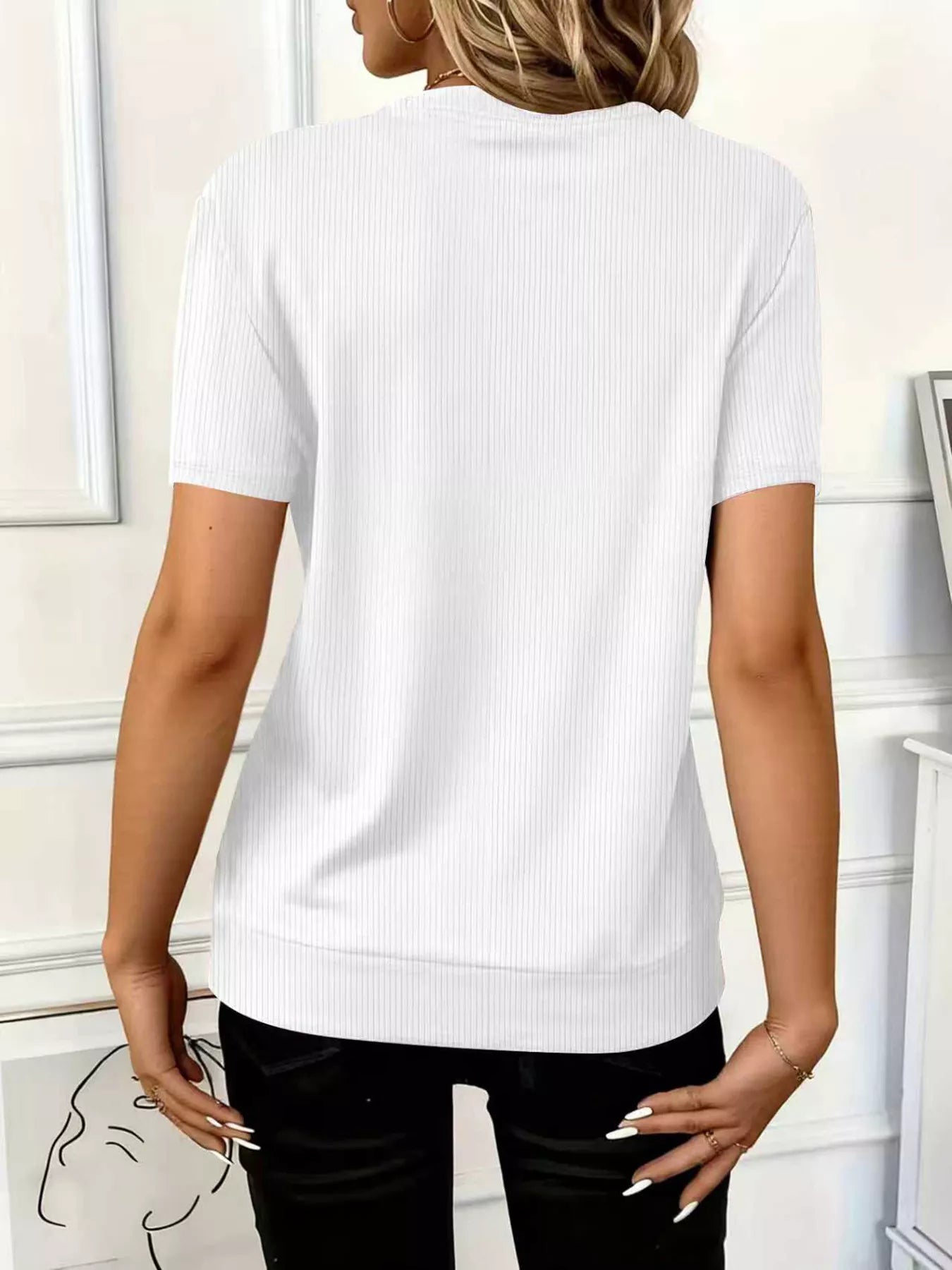 Half Zip Short Sleeve Top