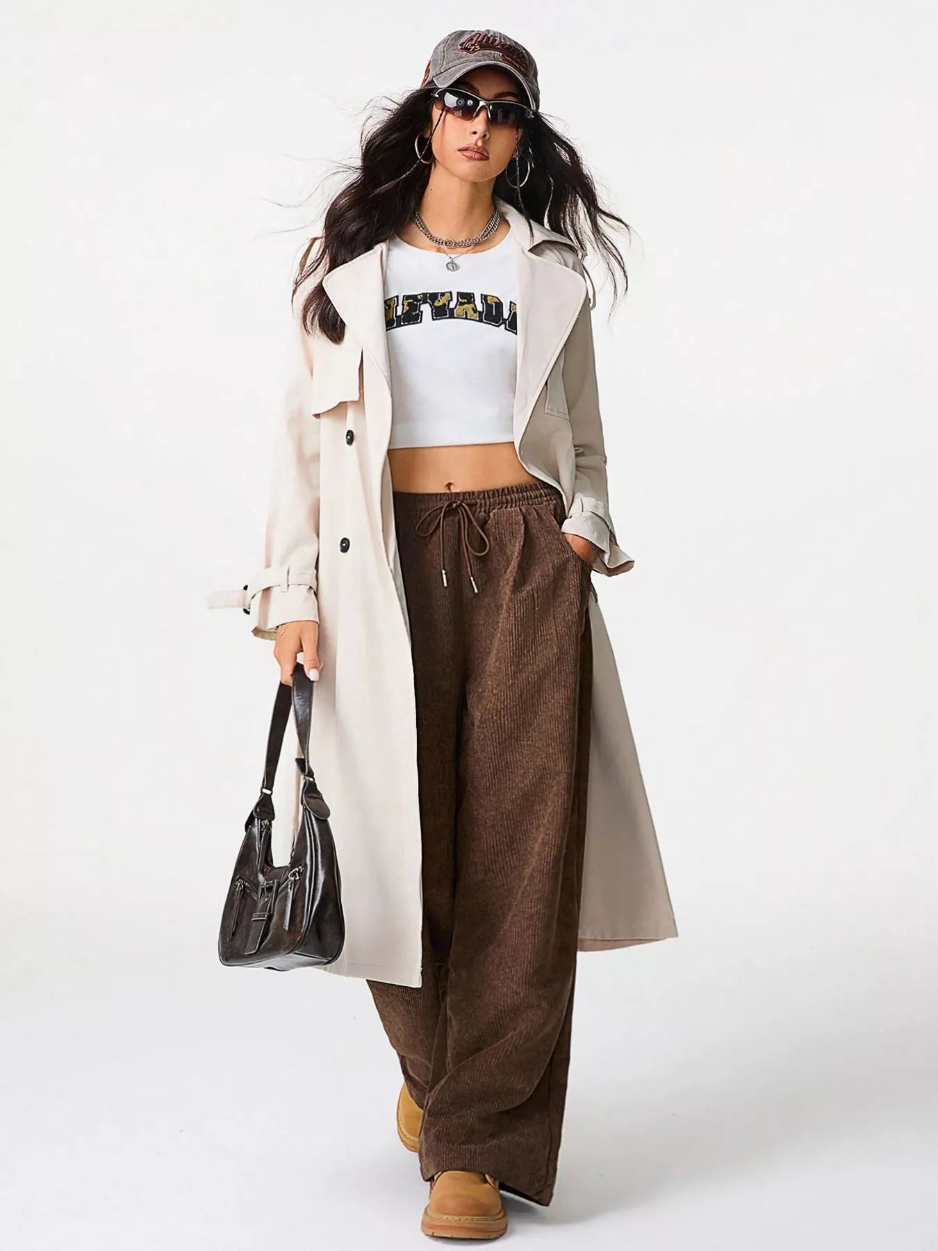 Casual Corduroy Wide Leg Pants