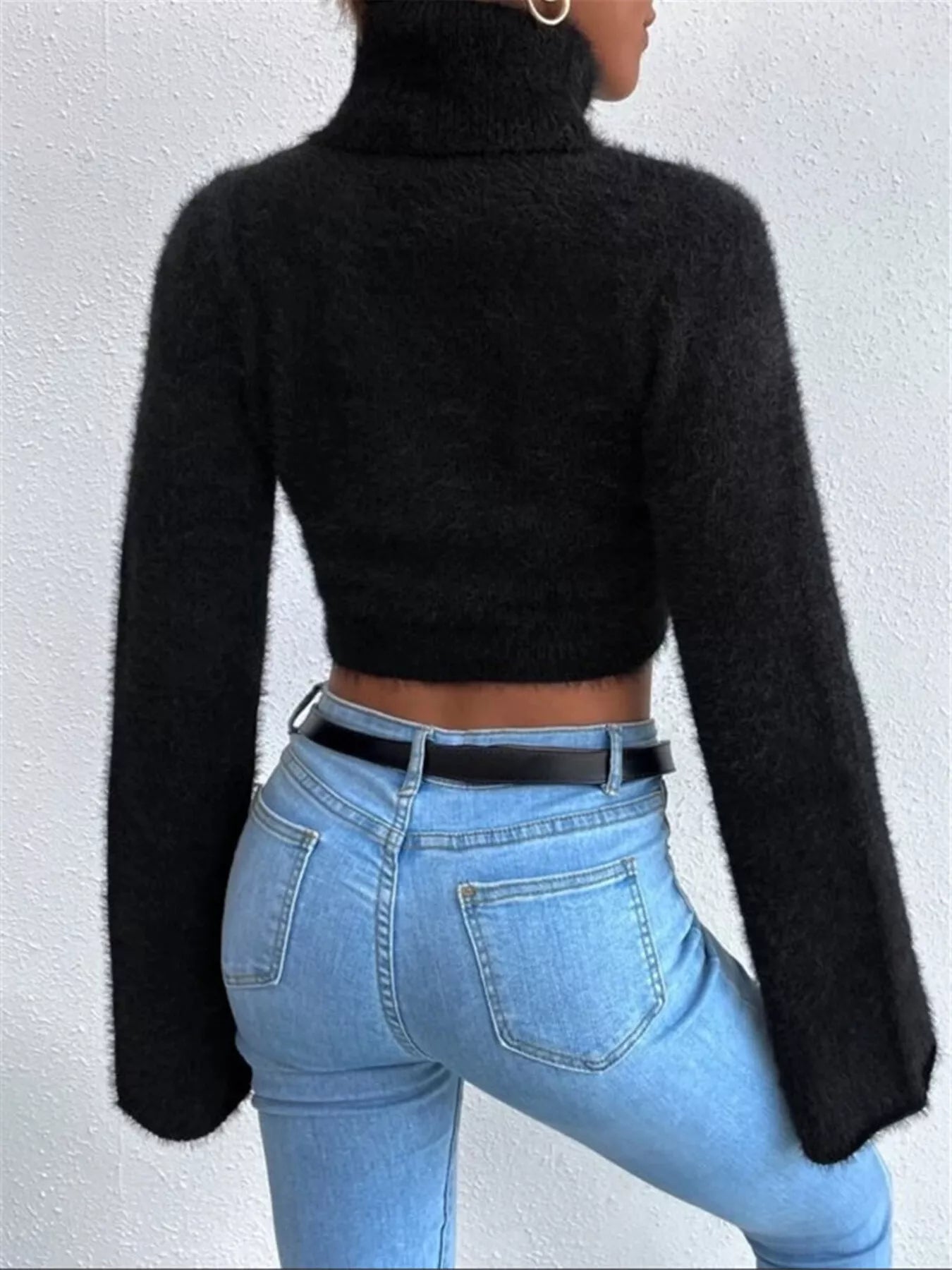 Turtleneck Flare Sleeve Sweater