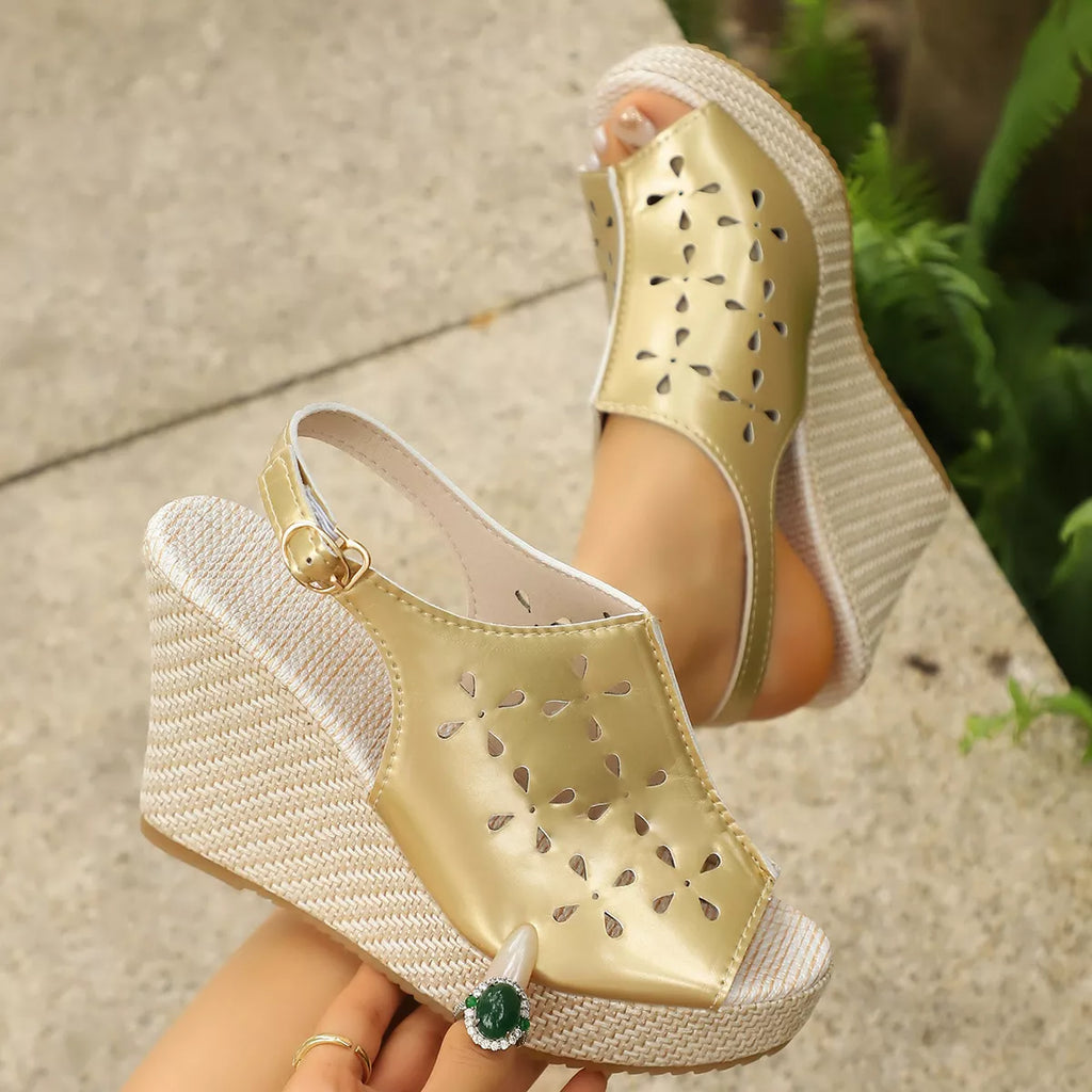 Peep Toe Wedge Sandals