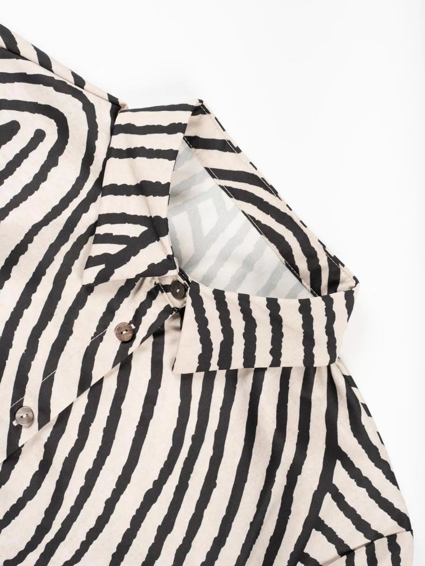 Striped Print Long Sleeve Button-Down Shirt